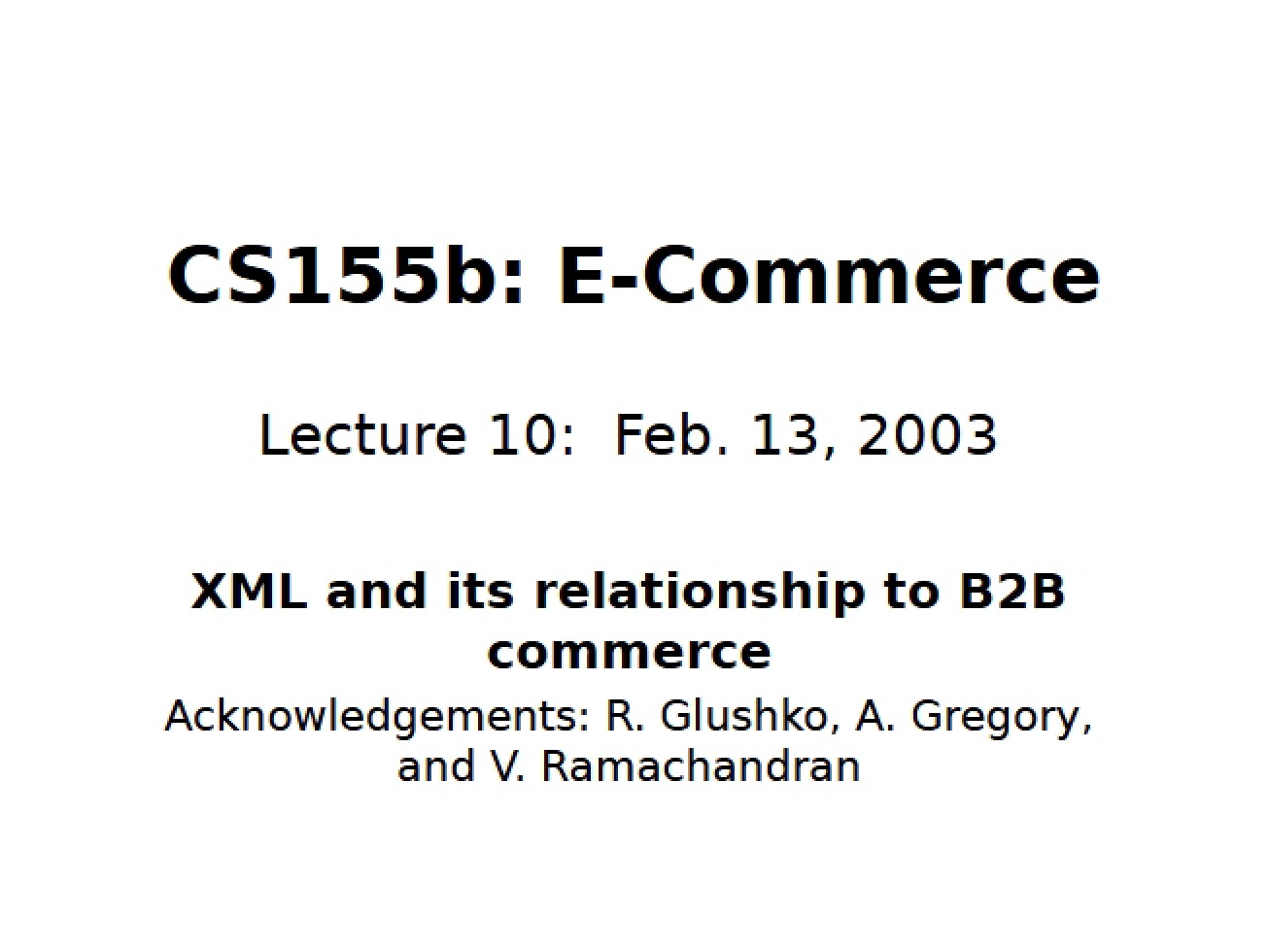 B2B Commerce and its Relationship to XML