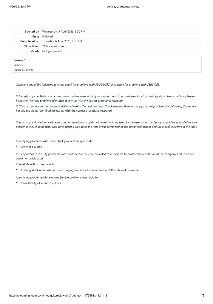 Activity 2 Attempt Review Document A