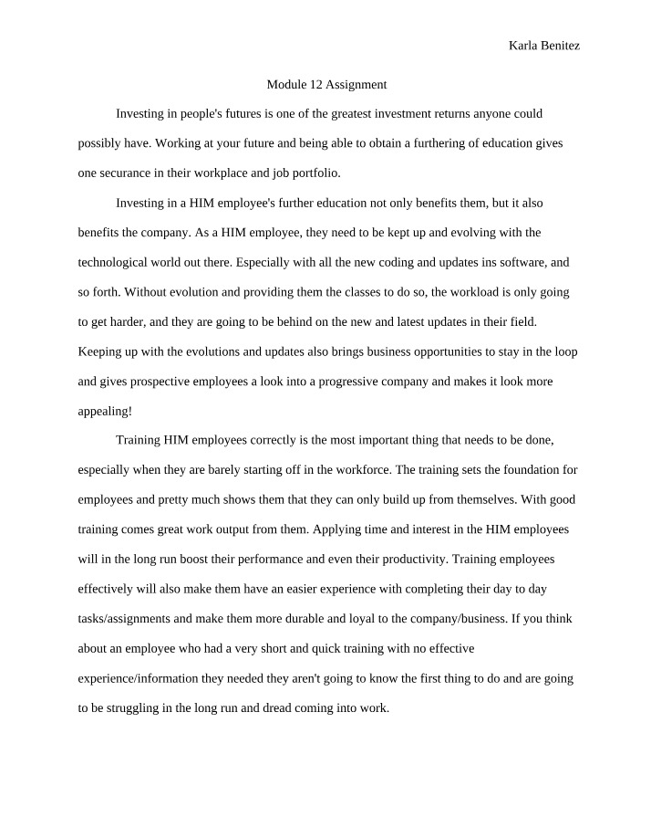 Assignment for Module 12