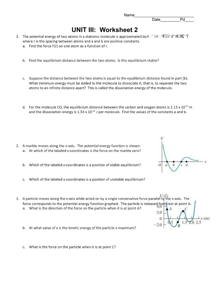 Worksheet 2 - Unit III