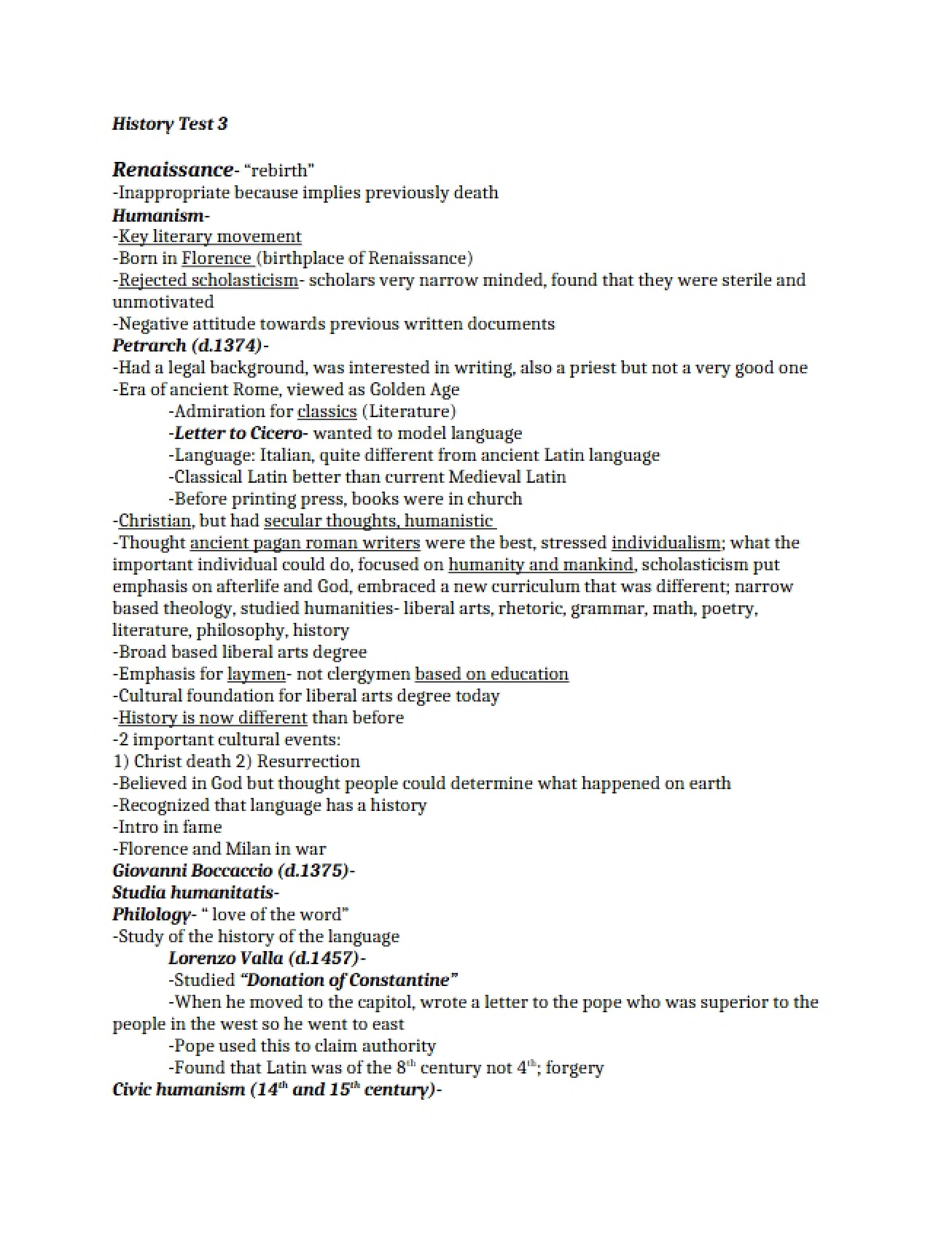 History Test Three