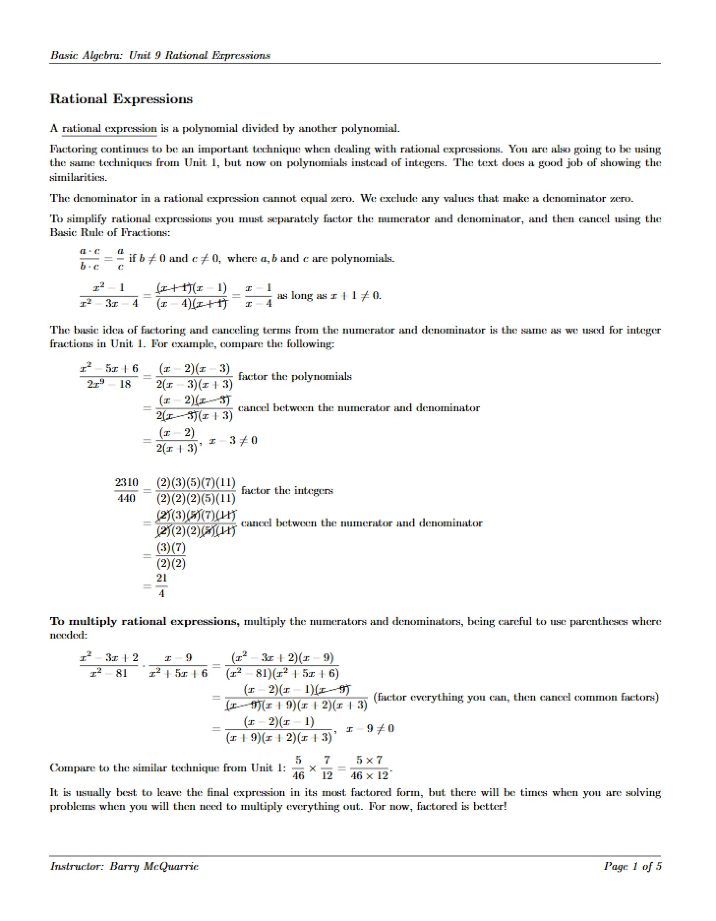 Expressions of Rational Type