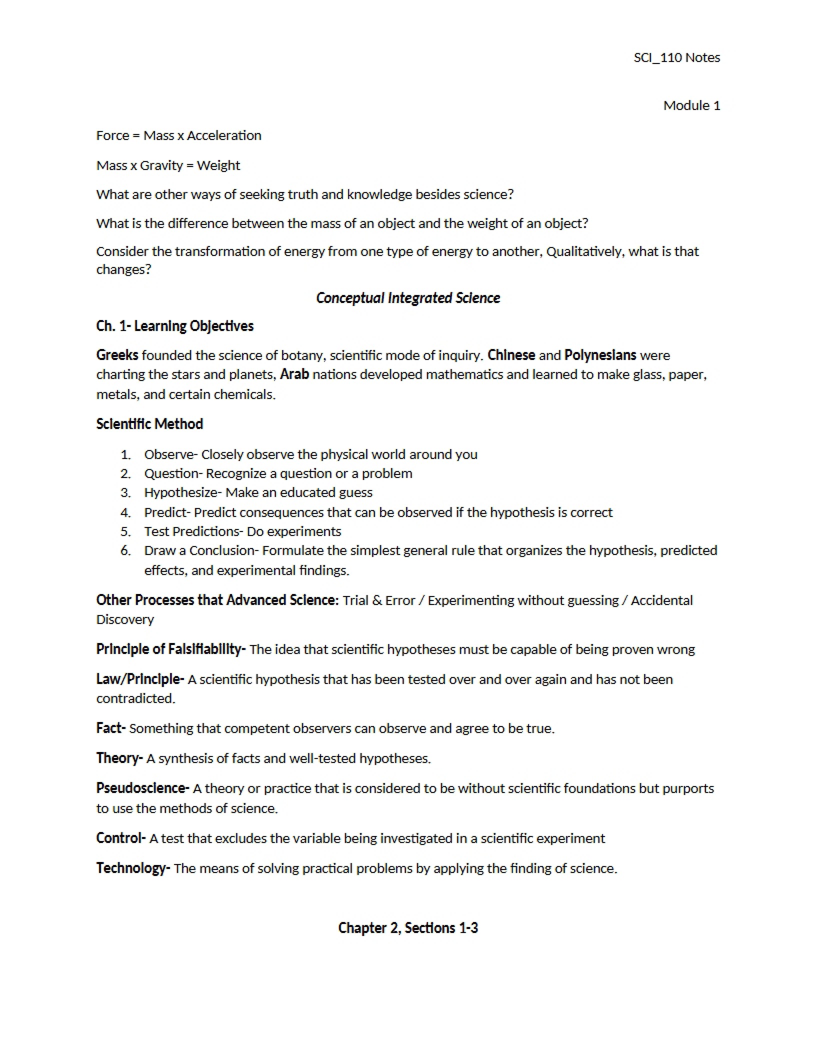 Science Module 1