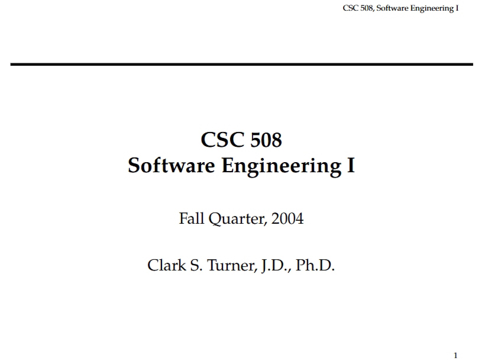 Software Engineering Lecture 1