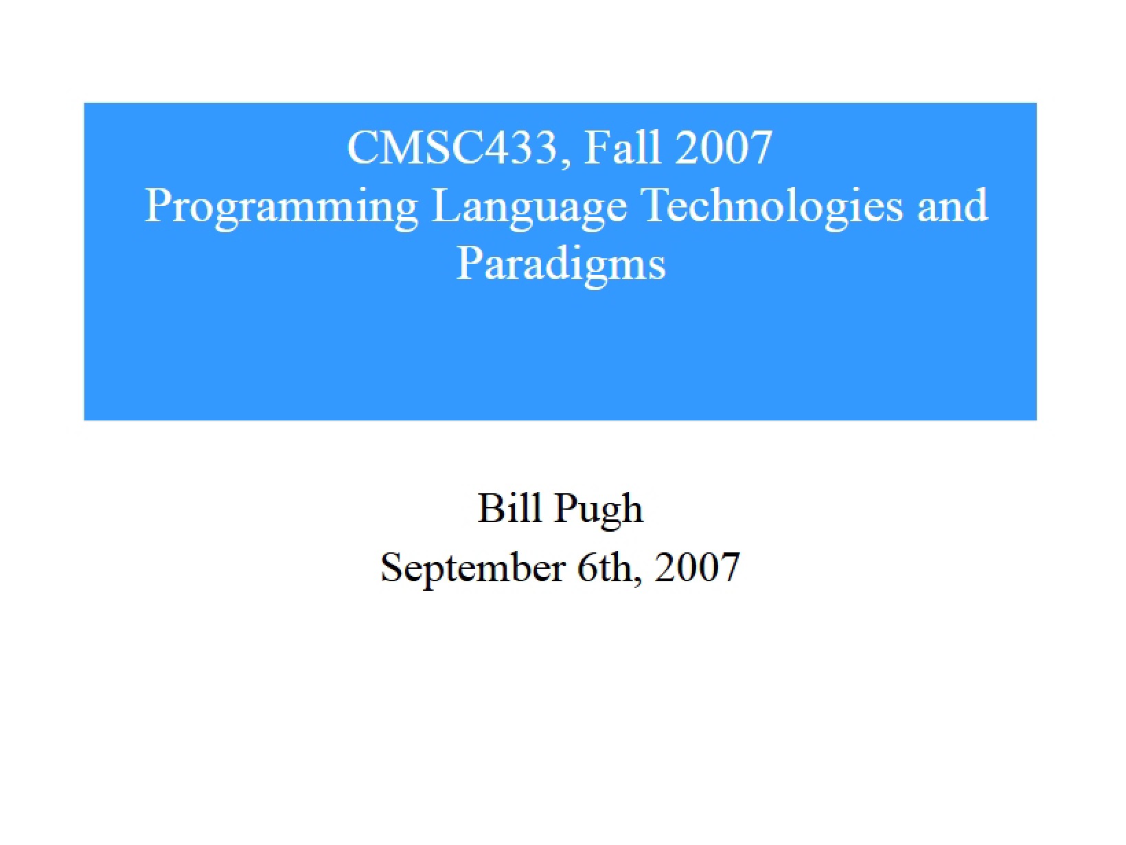 Programming Language Paradigms