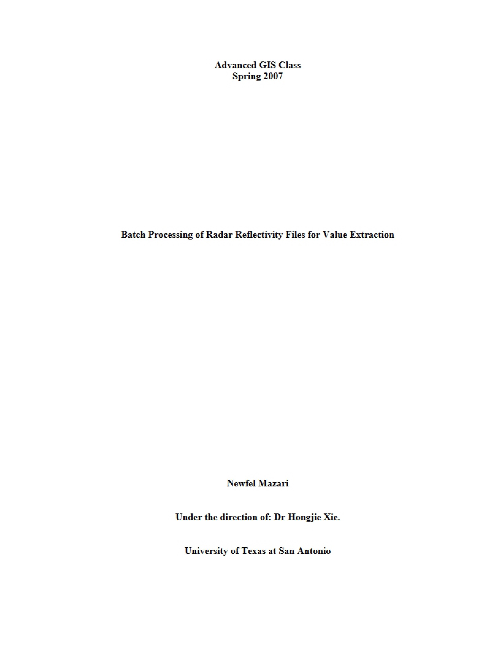 Extracting Values via Batch Processing of Radar Reflectivity Files