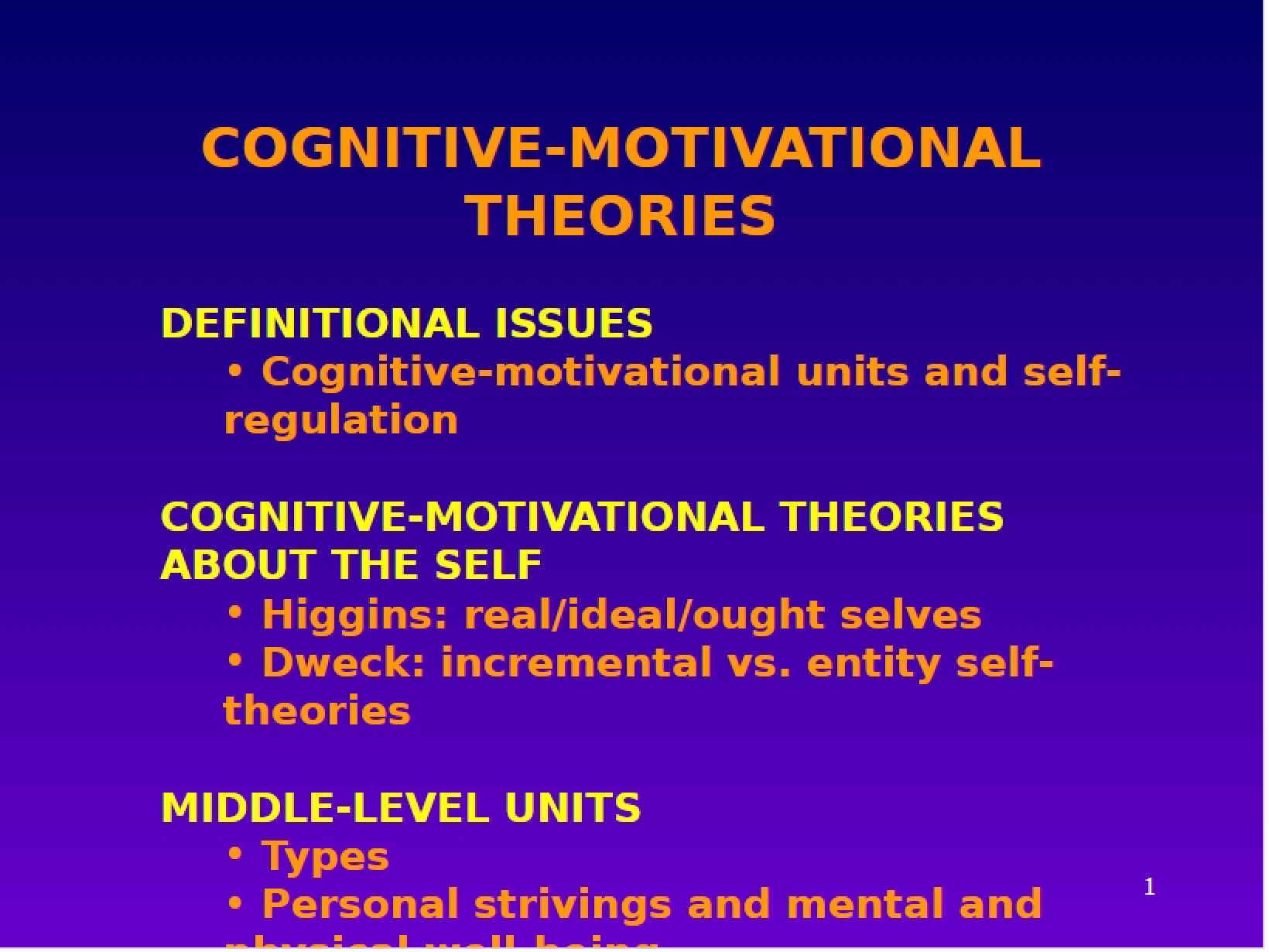 Theories of Cognitive Motivation