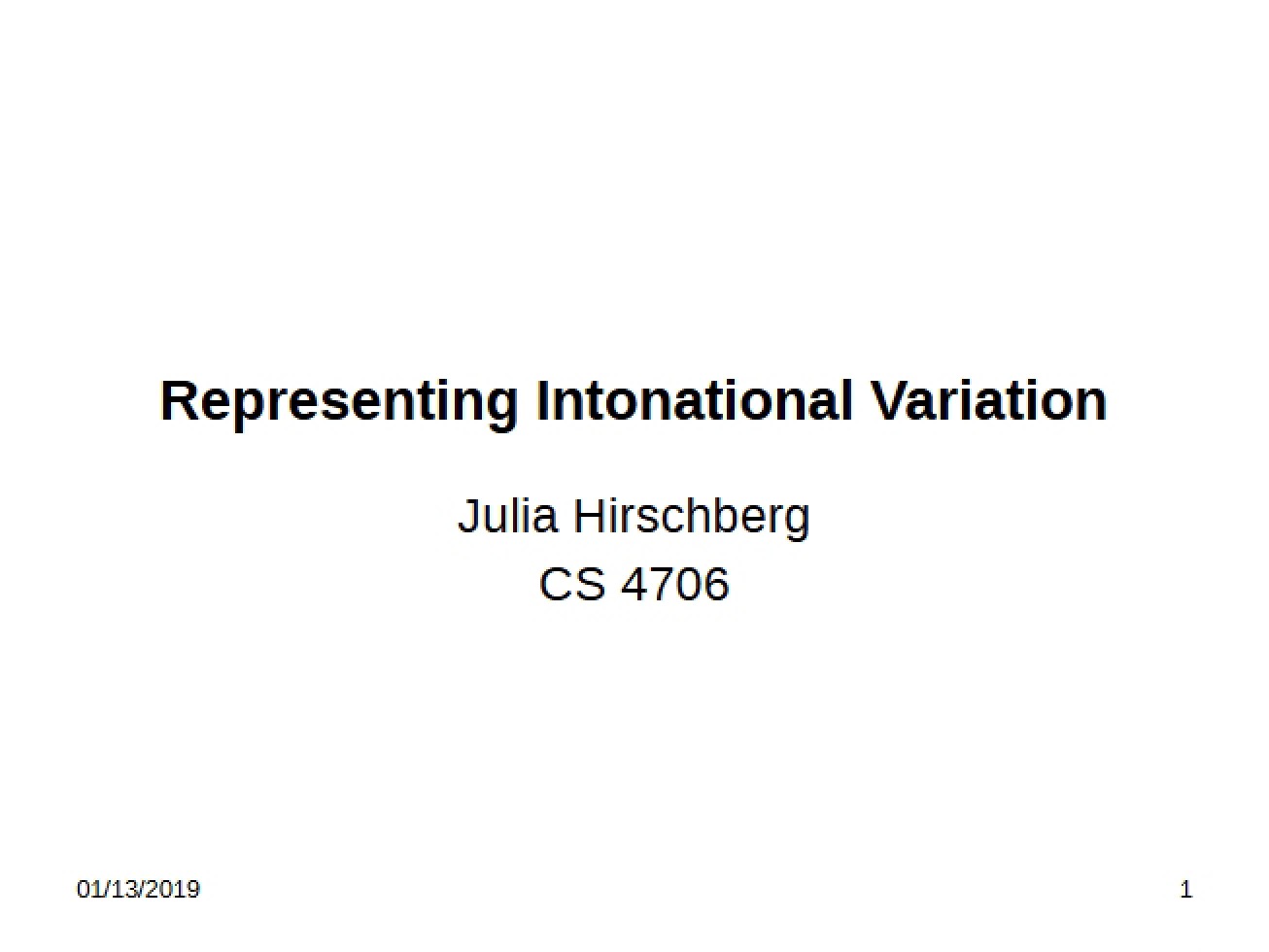 Representing Variation in Intonation