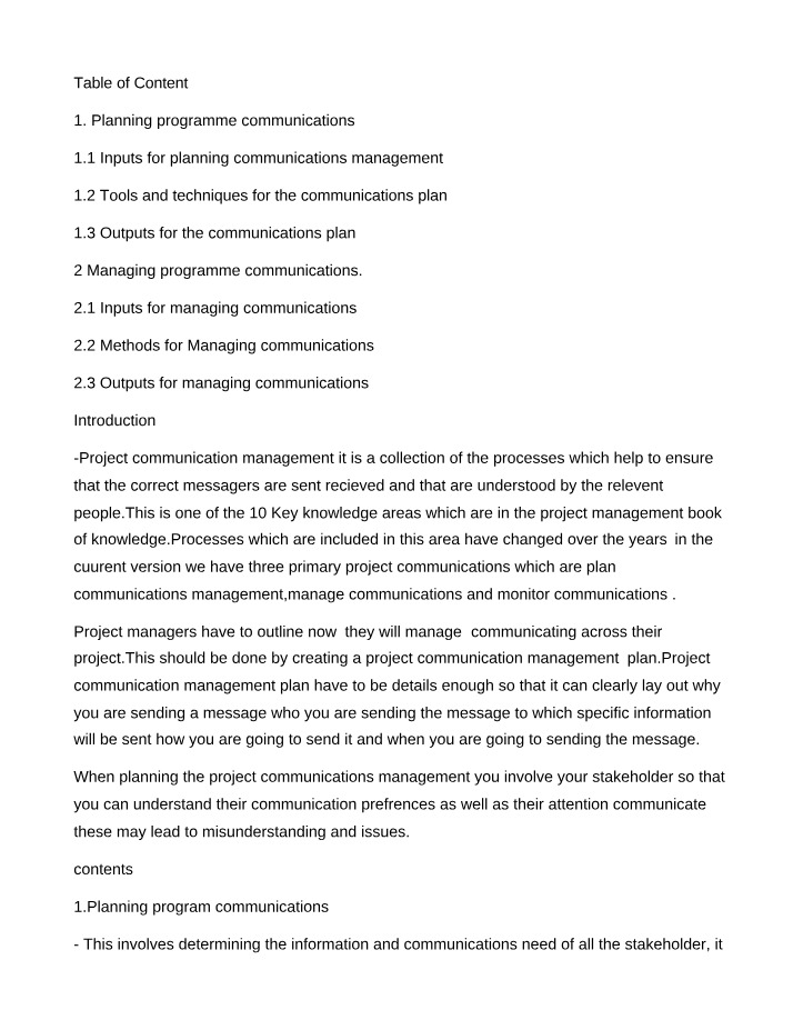 Business Studies - Document 18, 1st Draft