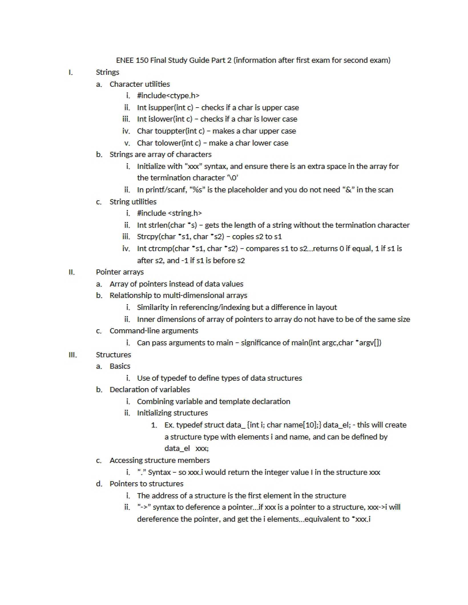 Guide for Final Exam Review