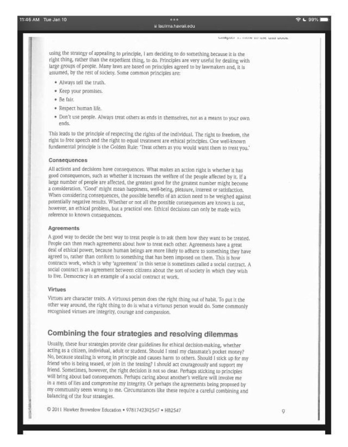 Principles, Consequences, and Agreements in Ethical Decision-Making