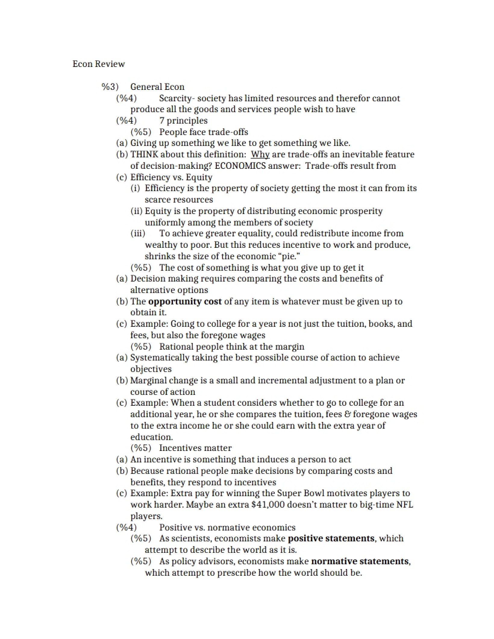 Microeconomics Review
