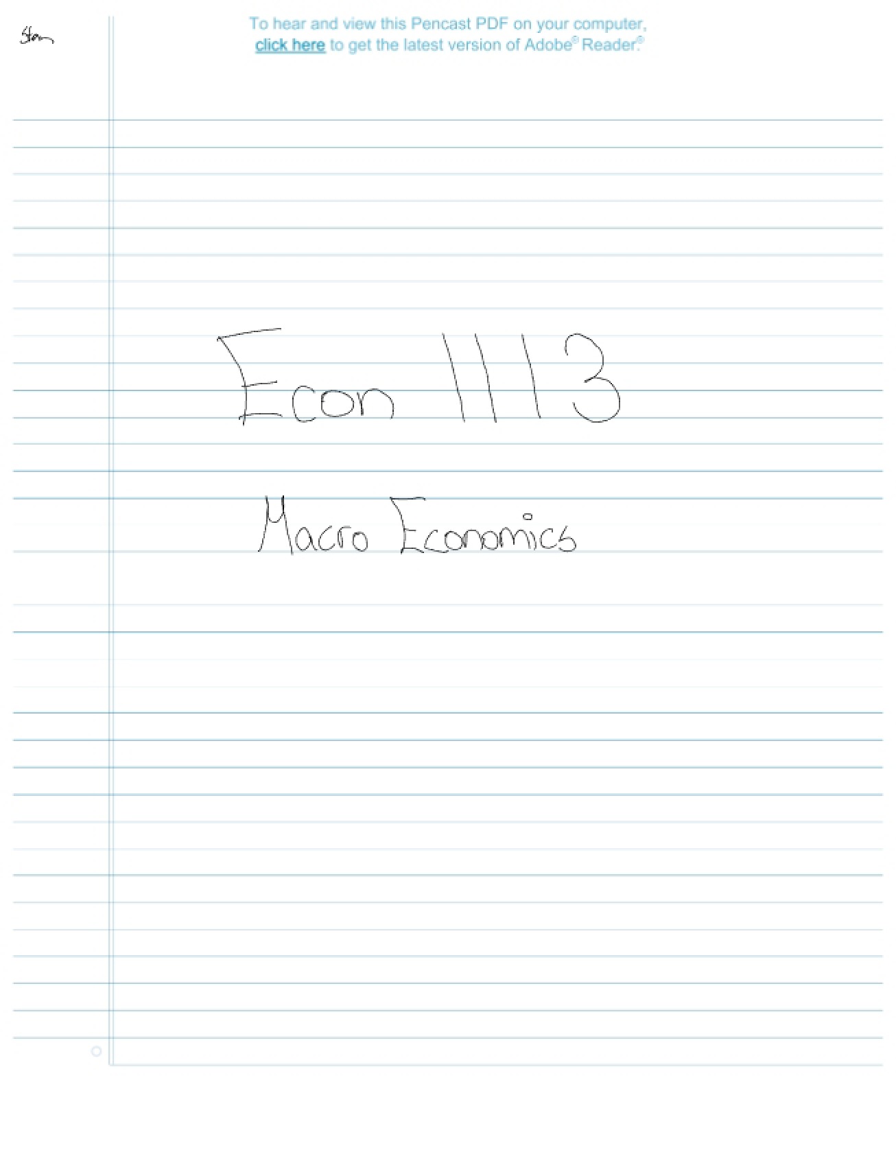 Macroeconomics Lecture Notes Part 1