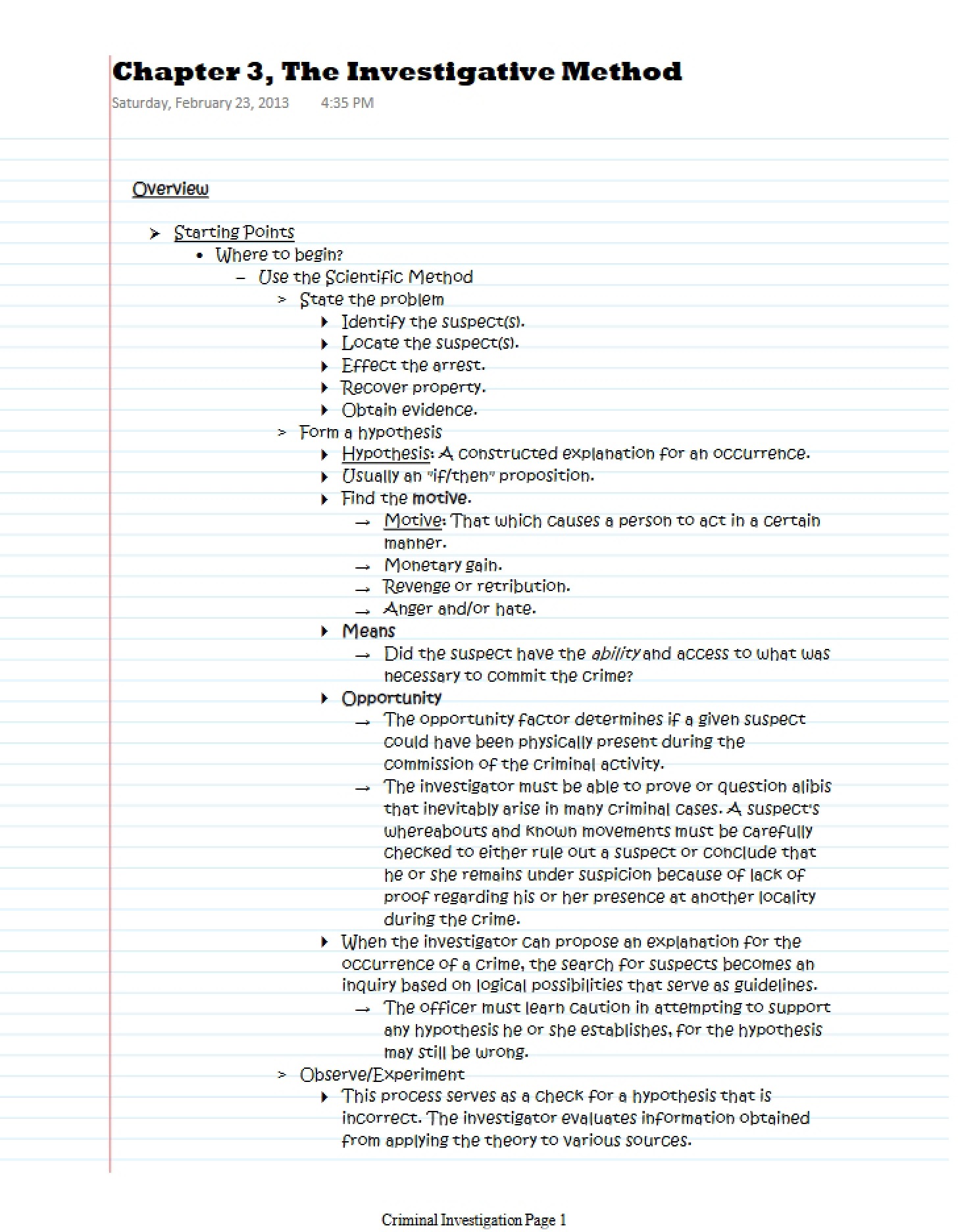 Methodology of Investigation Chapter 3