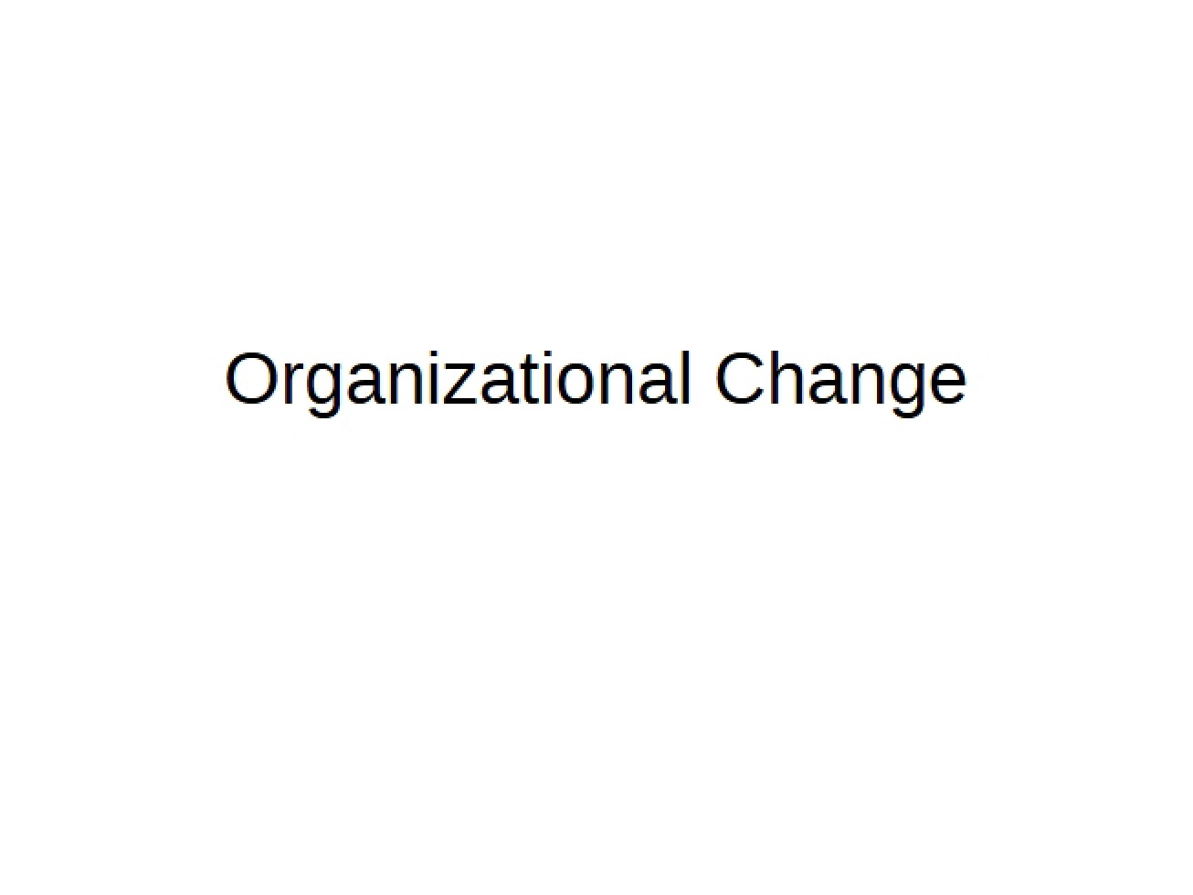 Overview of the Process of Organizational Change