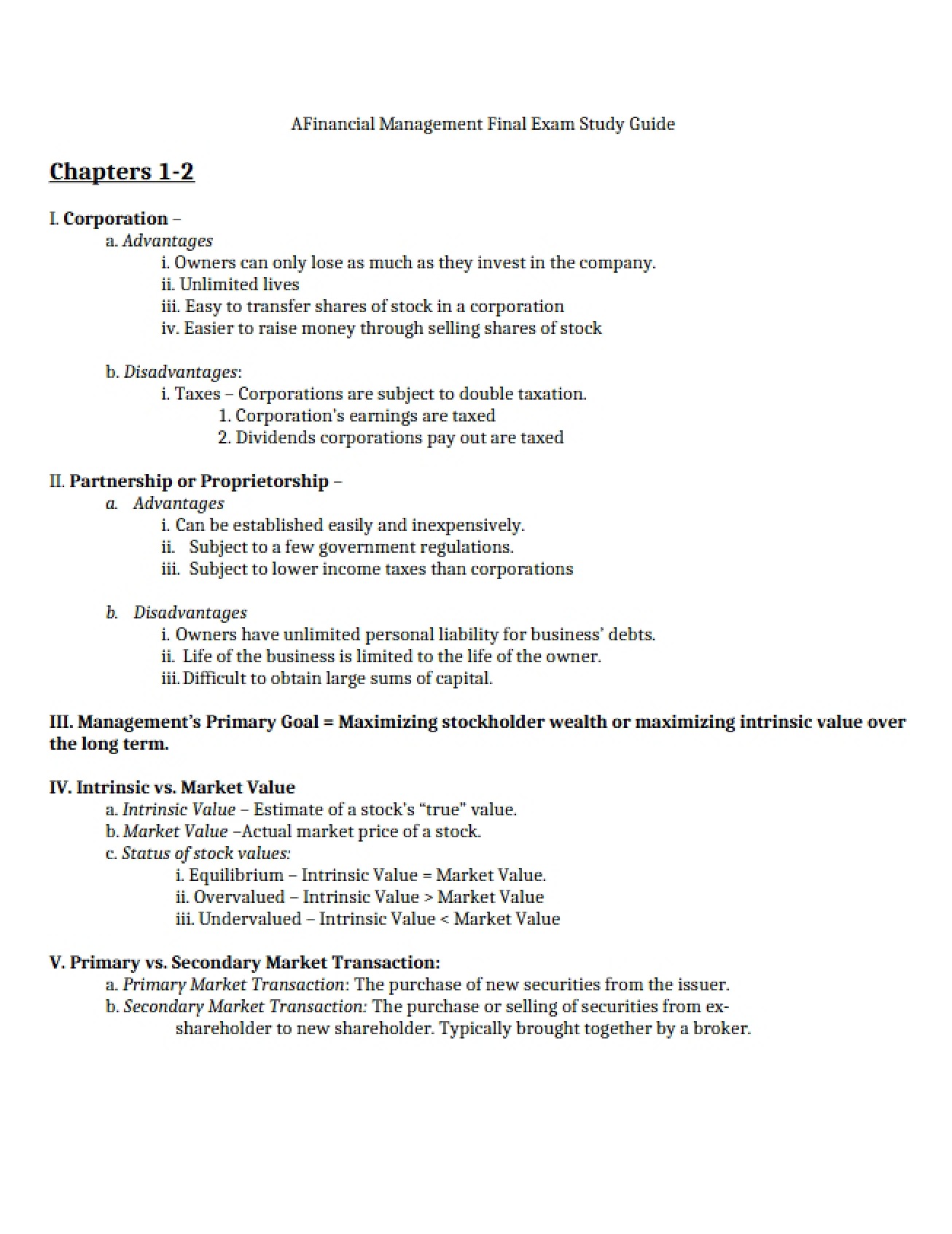 Marketing Final Exam Study Guide