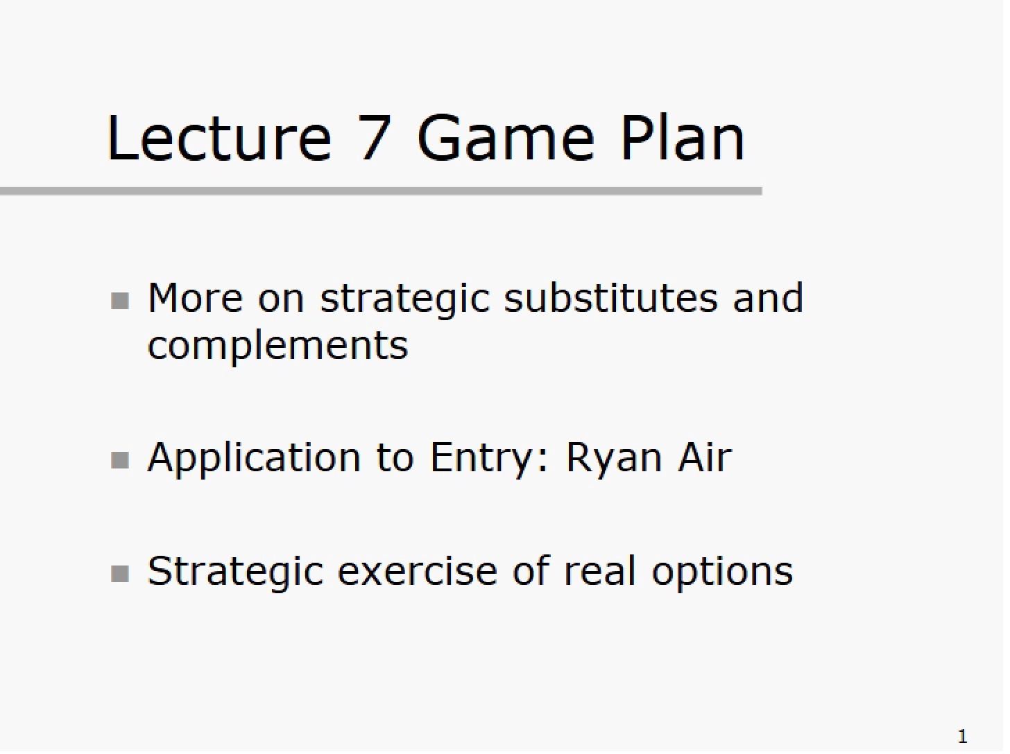 Game Strategy