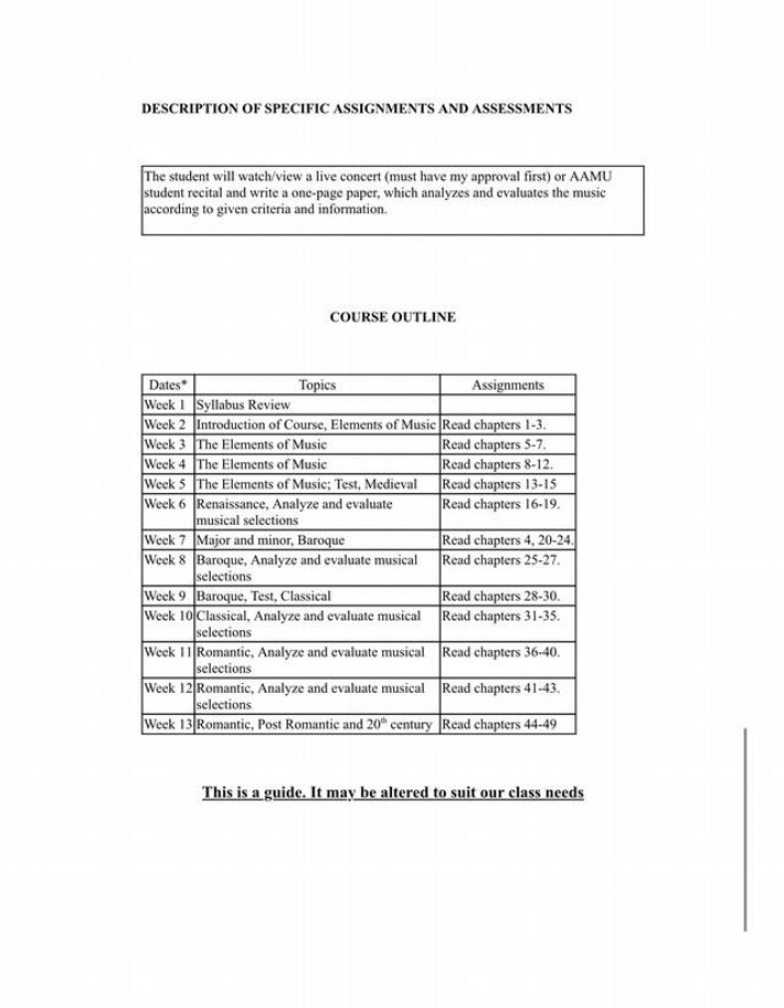 Assignments and Course Outline