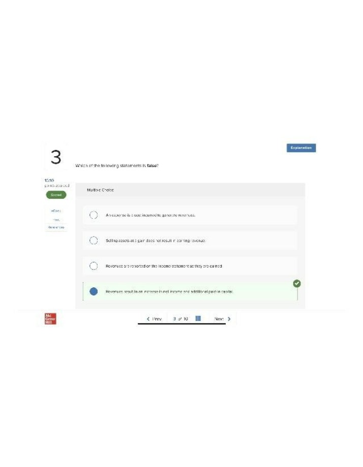 False Statements Regarding Expenses, Revenues, and Net Income