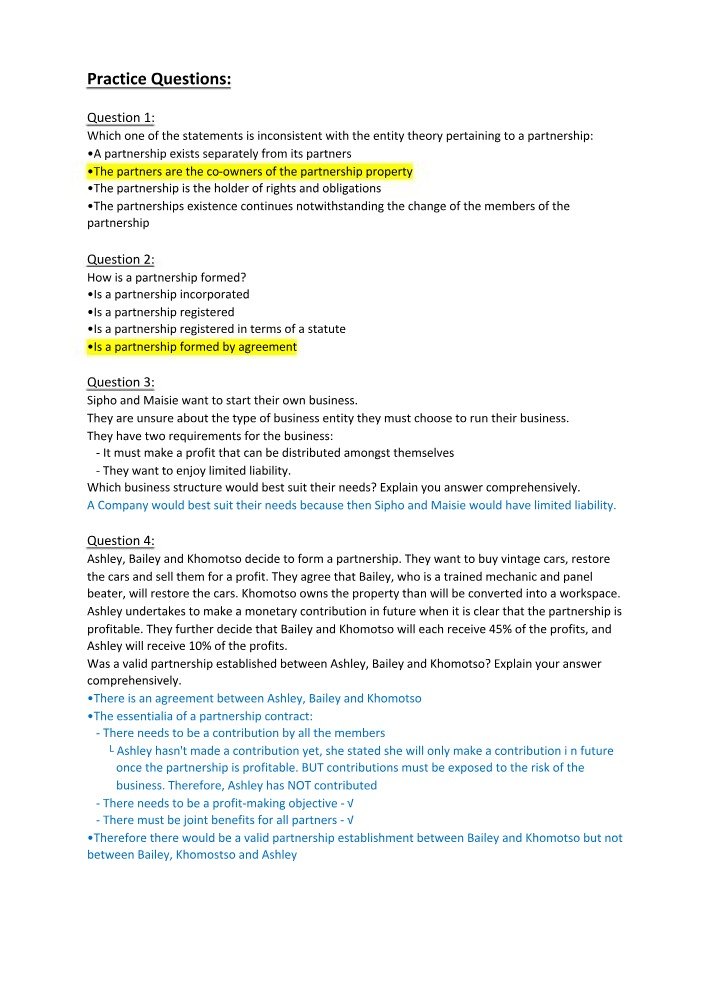 Civil Procedure Law Practice Questions