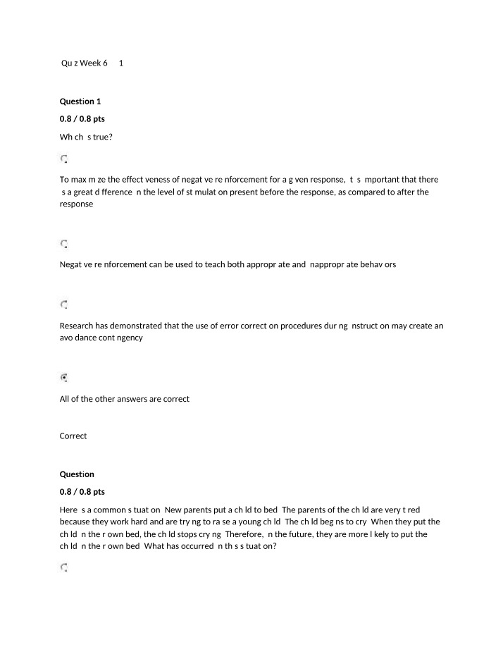 Week 6 Quiz - Negative Reinforcement