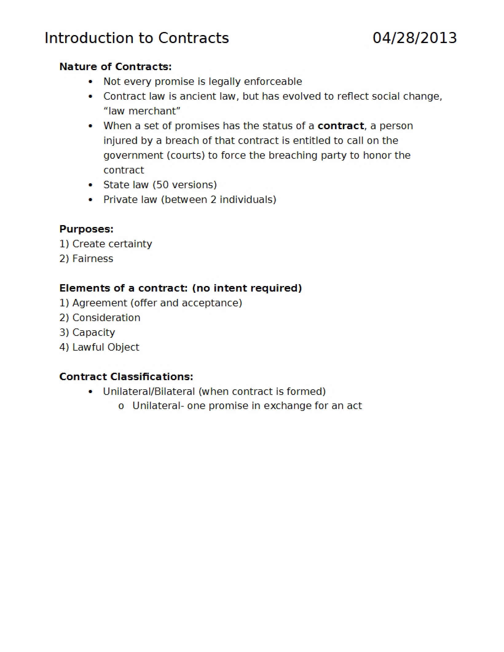 Contracts Introduction