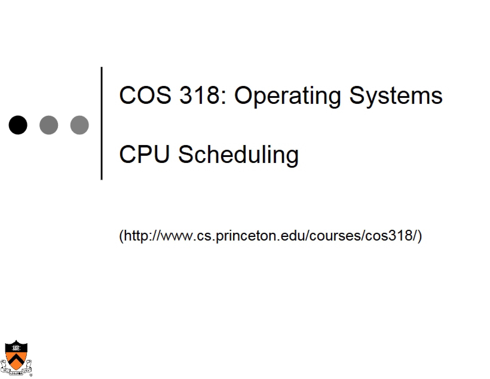 Processor Scheduling