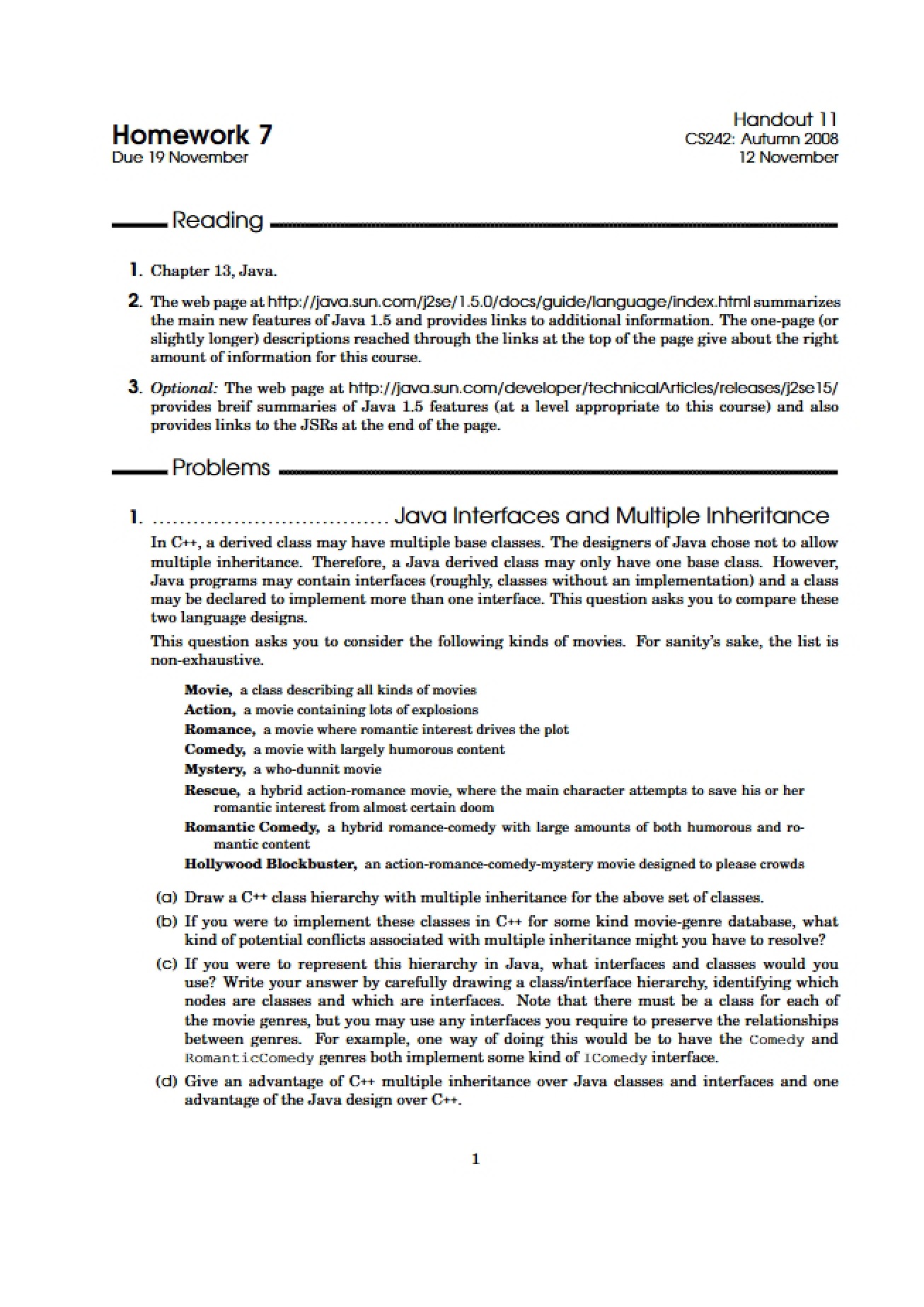 Homework Assignment for Programming Languages