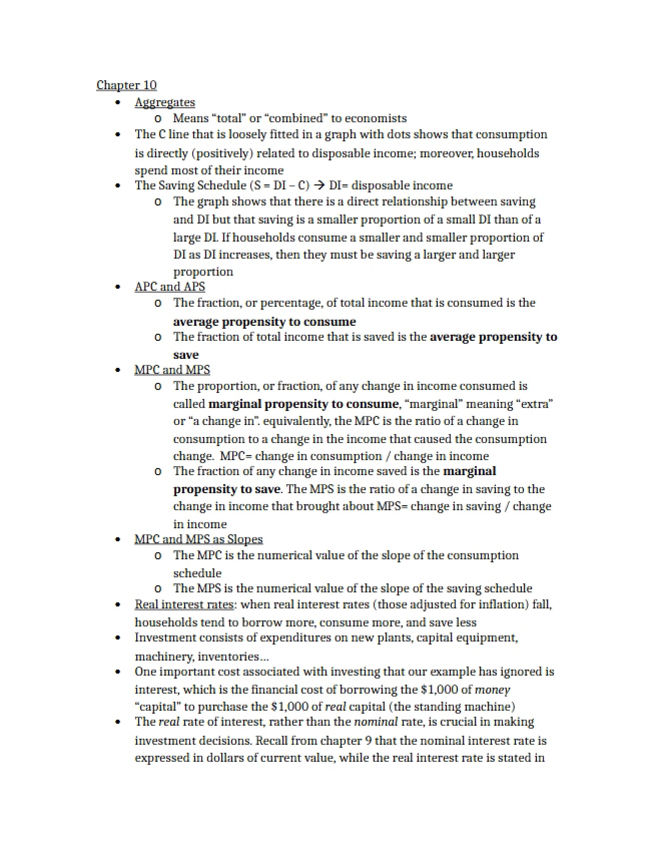 Macroeconomics Study Guide