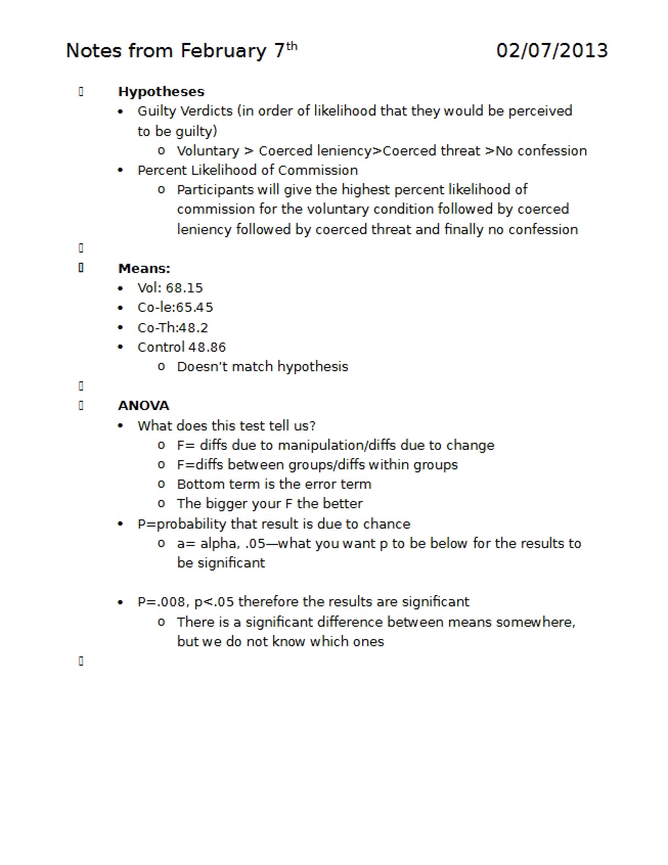 February 7th Notes