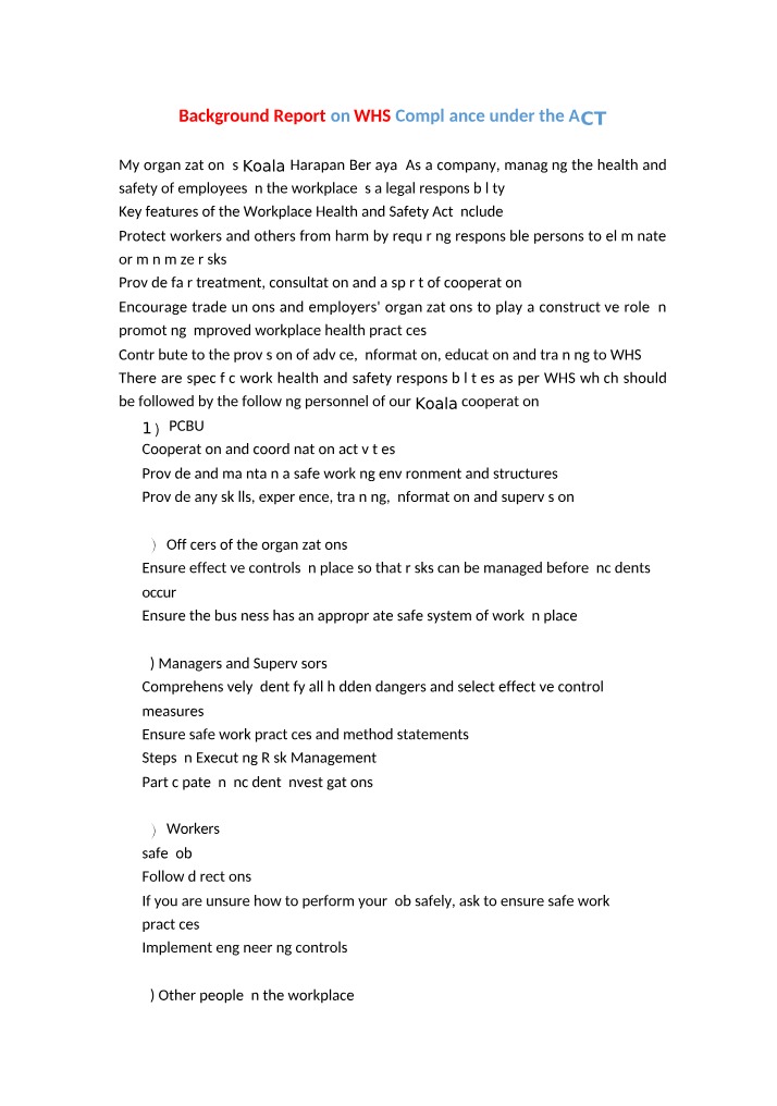 WHS Compliance - Responsibilities and Key Features