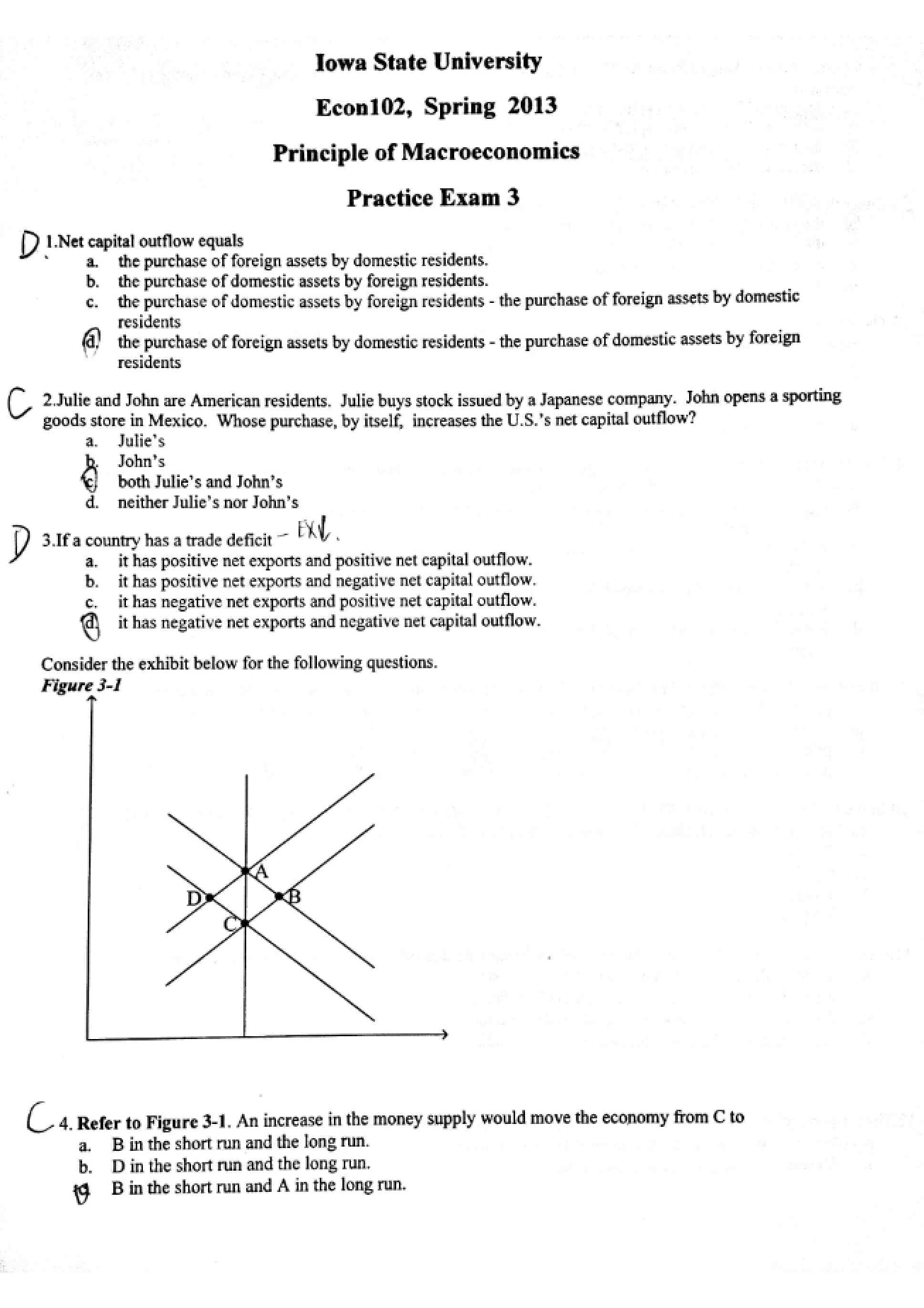 Third Practice Examination for Macroeconomics