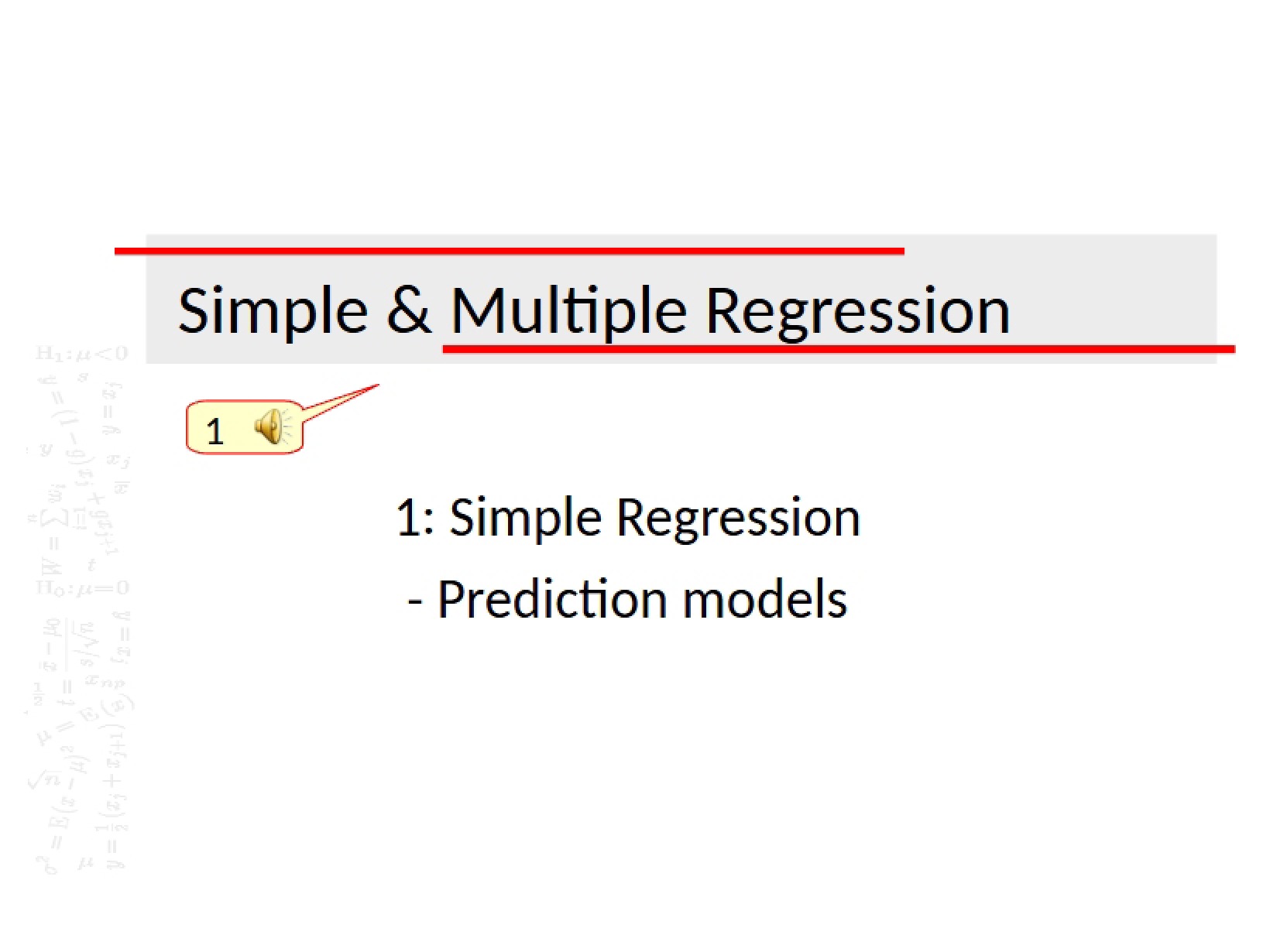 Multiple and Simple Regression