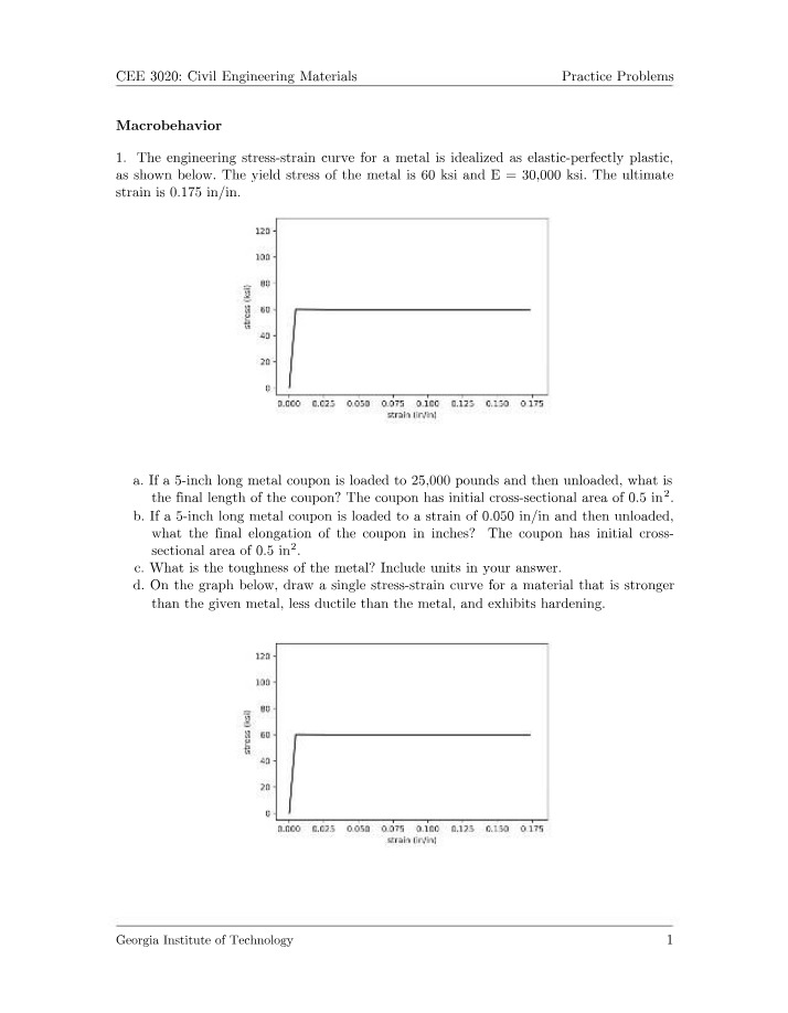 Civil Engineering Materials Practice Problems