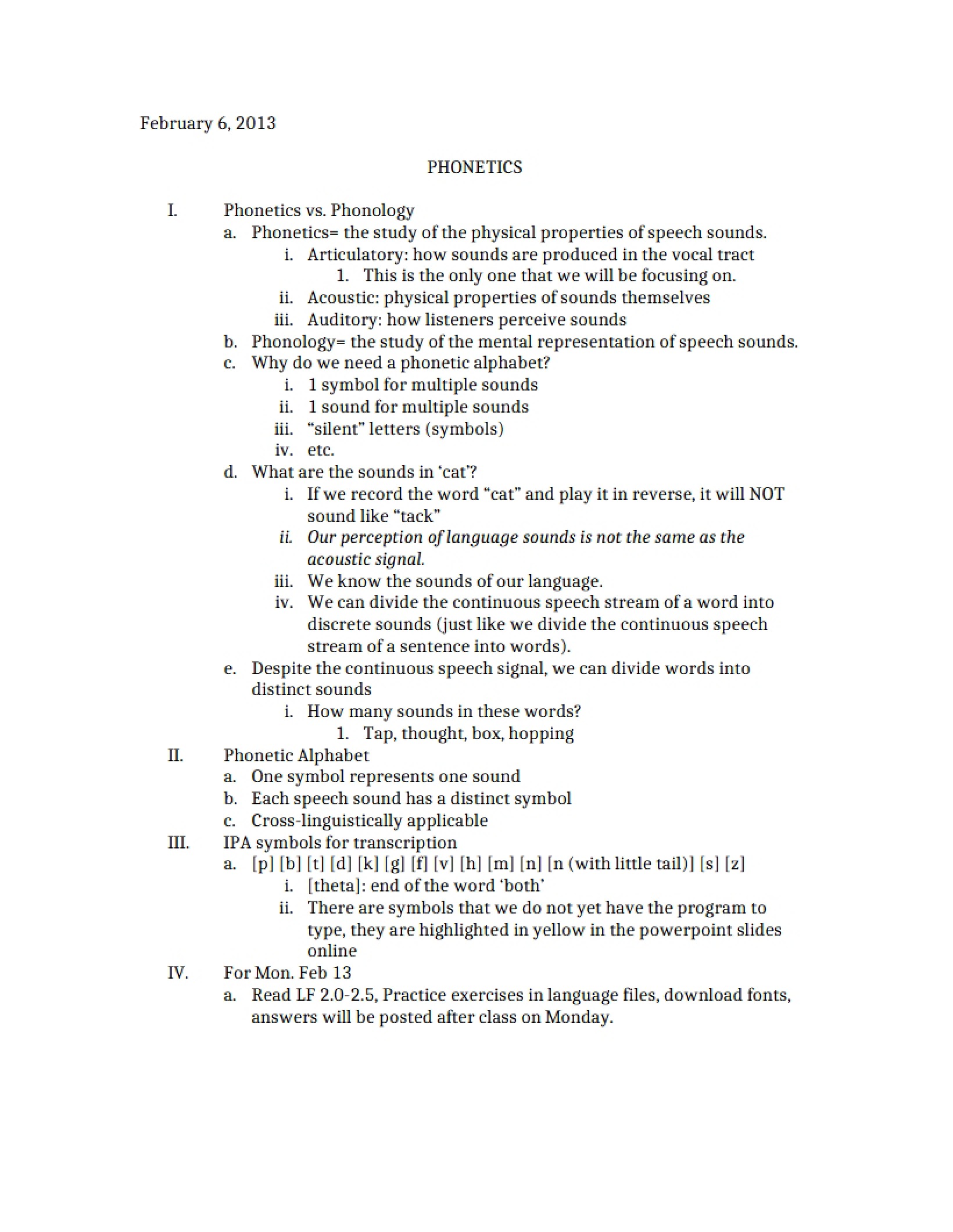 Phonetics Study