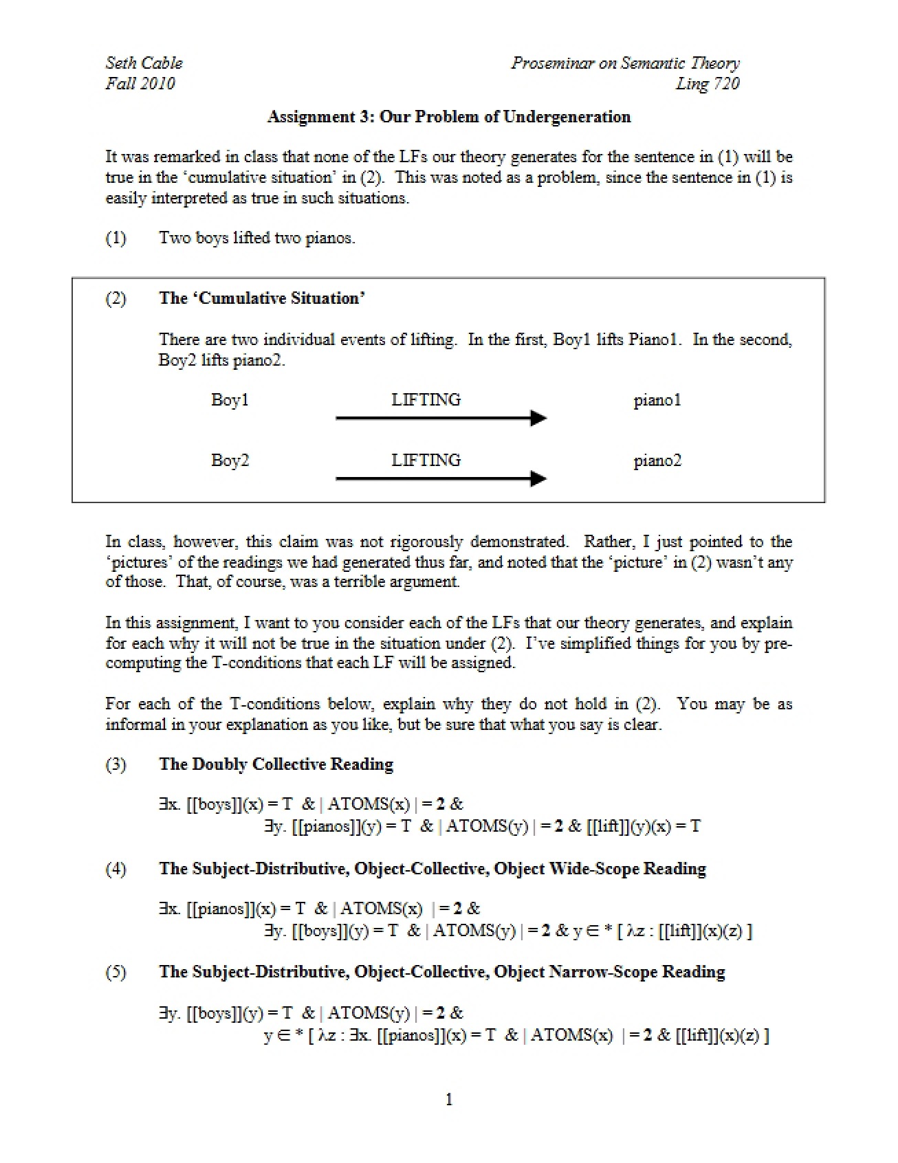 Assignment for Linguist 720