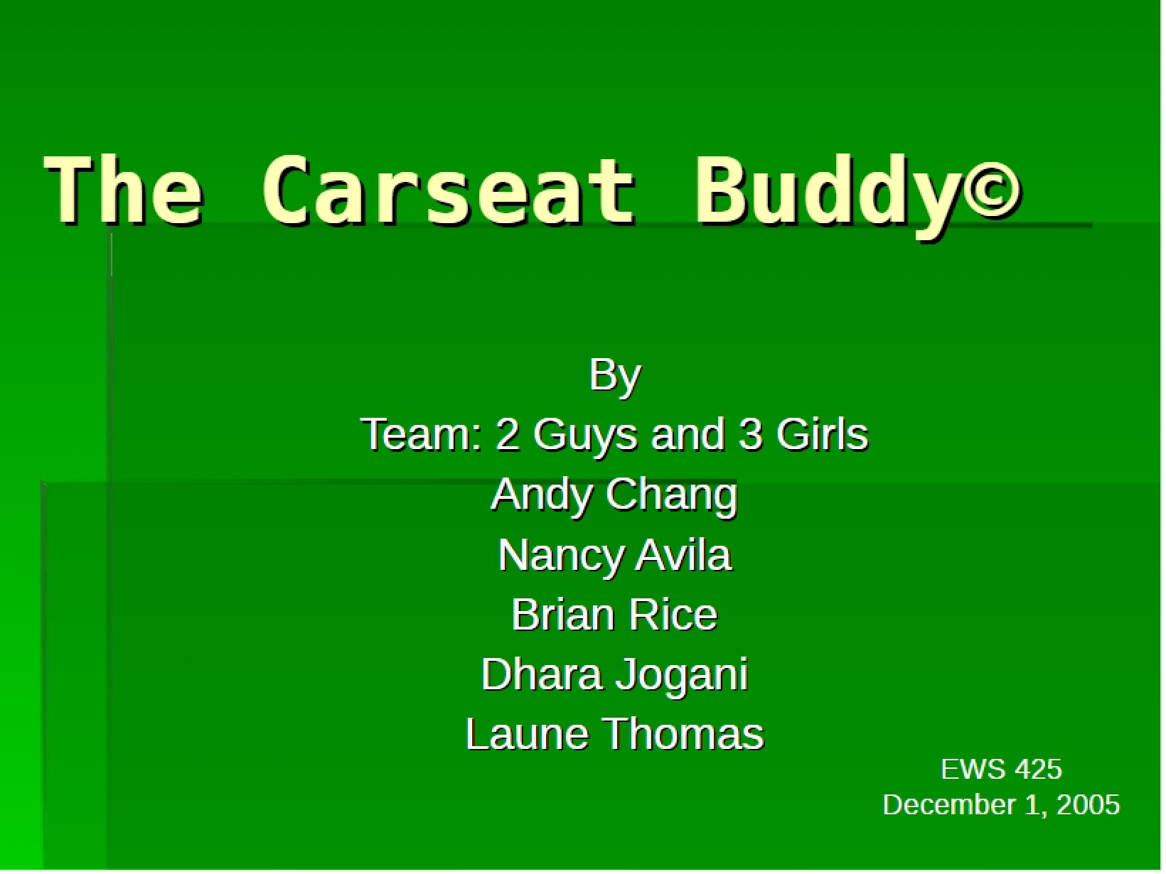 Carseat Buddy Project
