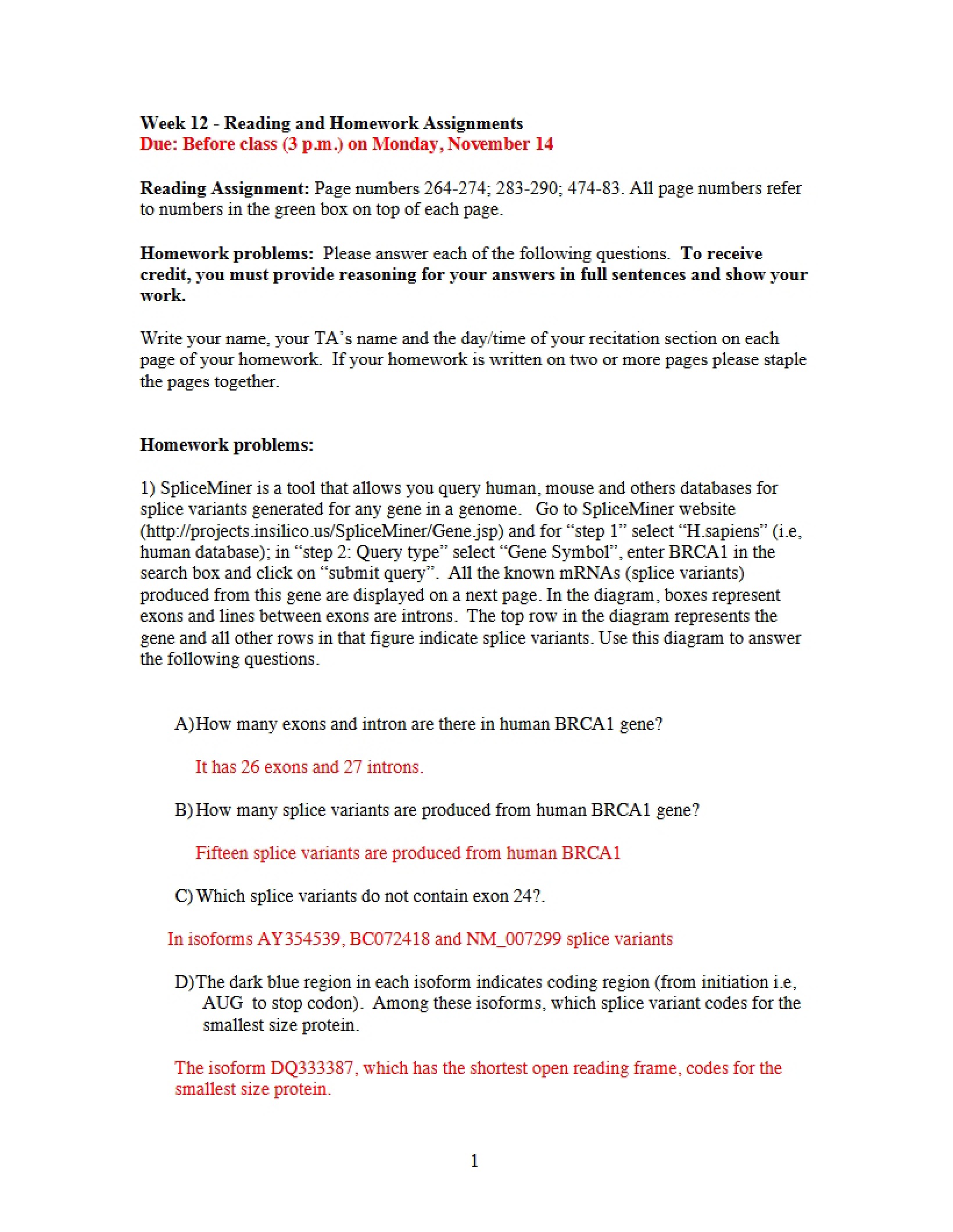Answers for Week 12