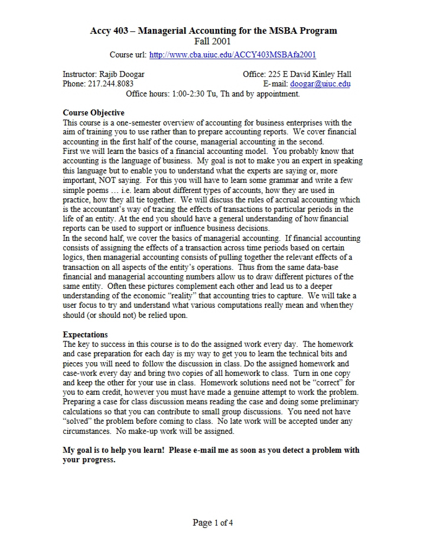 Course Syllabus Document