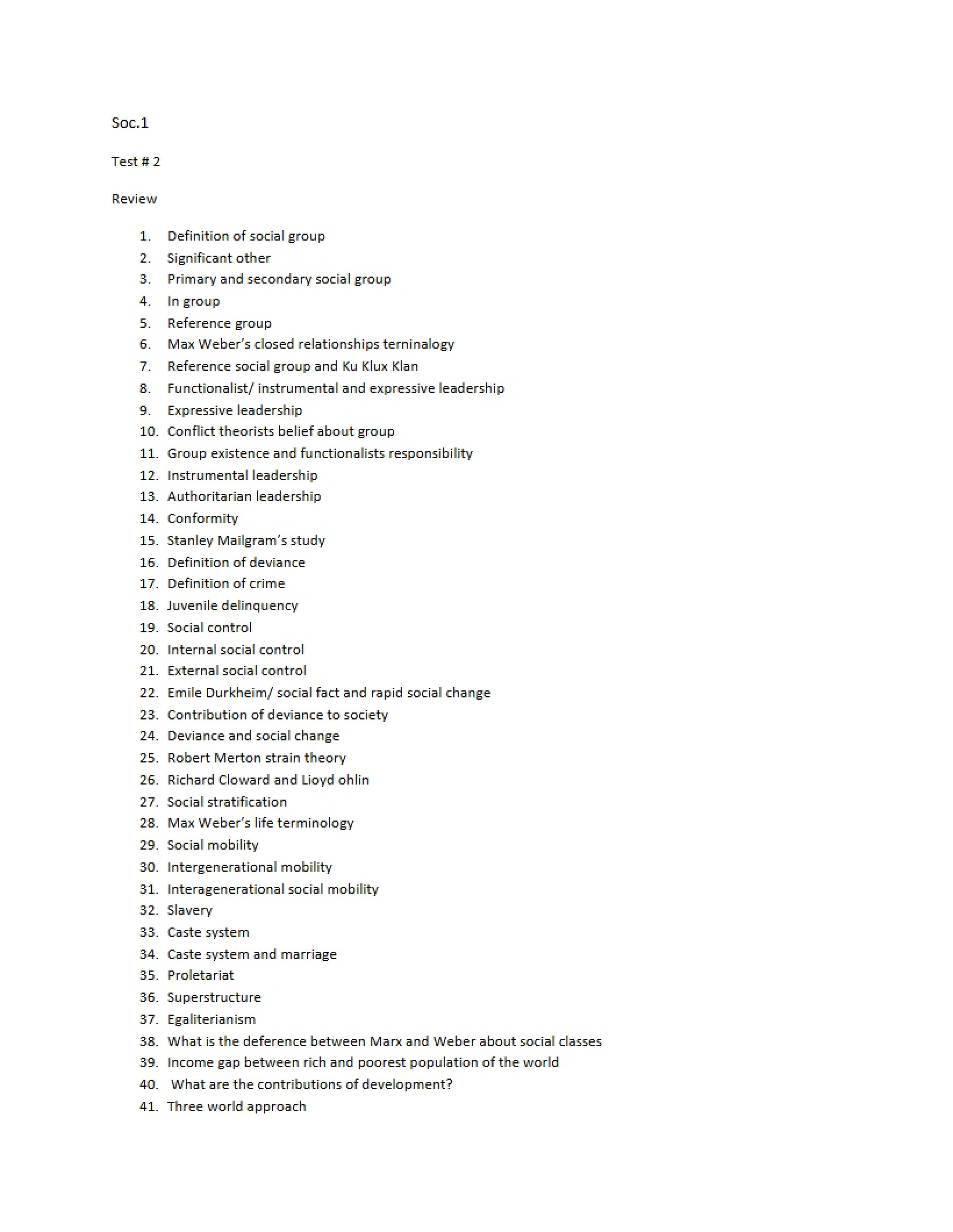 Sociology Syllabus - 2 Pages