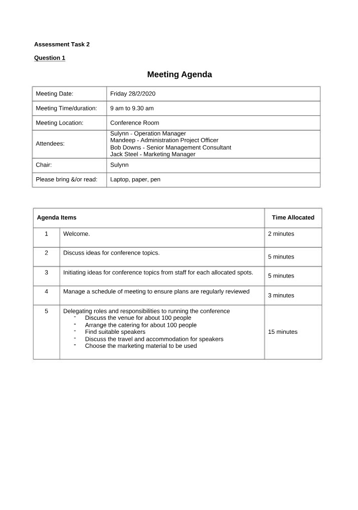 Manage Budgets and Financial Plans - Task 2 Question 1