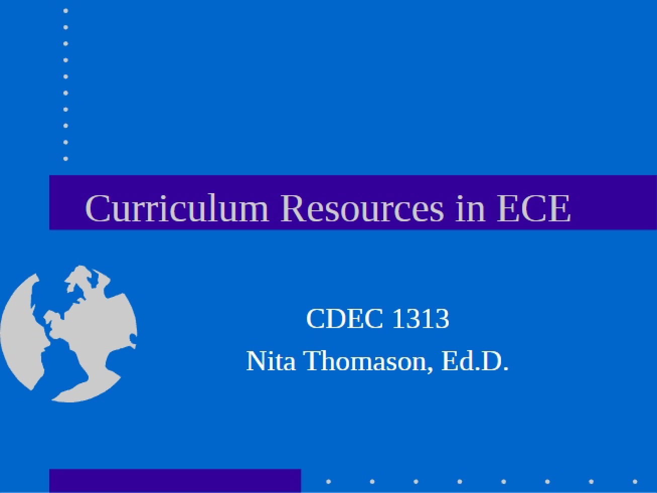 ECE Curriculum Resources - Chapter One