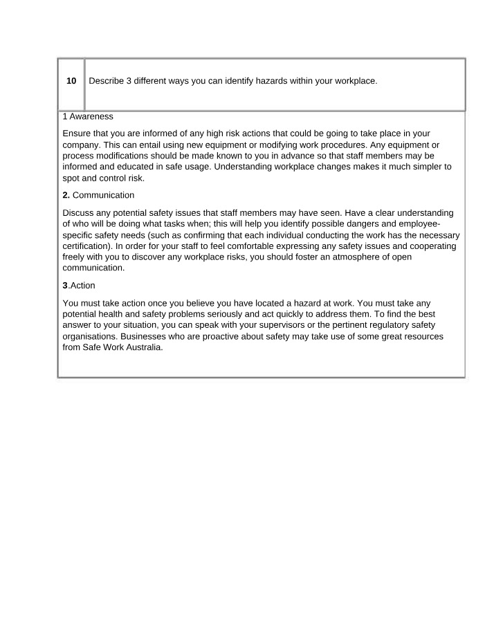 Workplace Hazard Identification and Safety Procedures (C007)