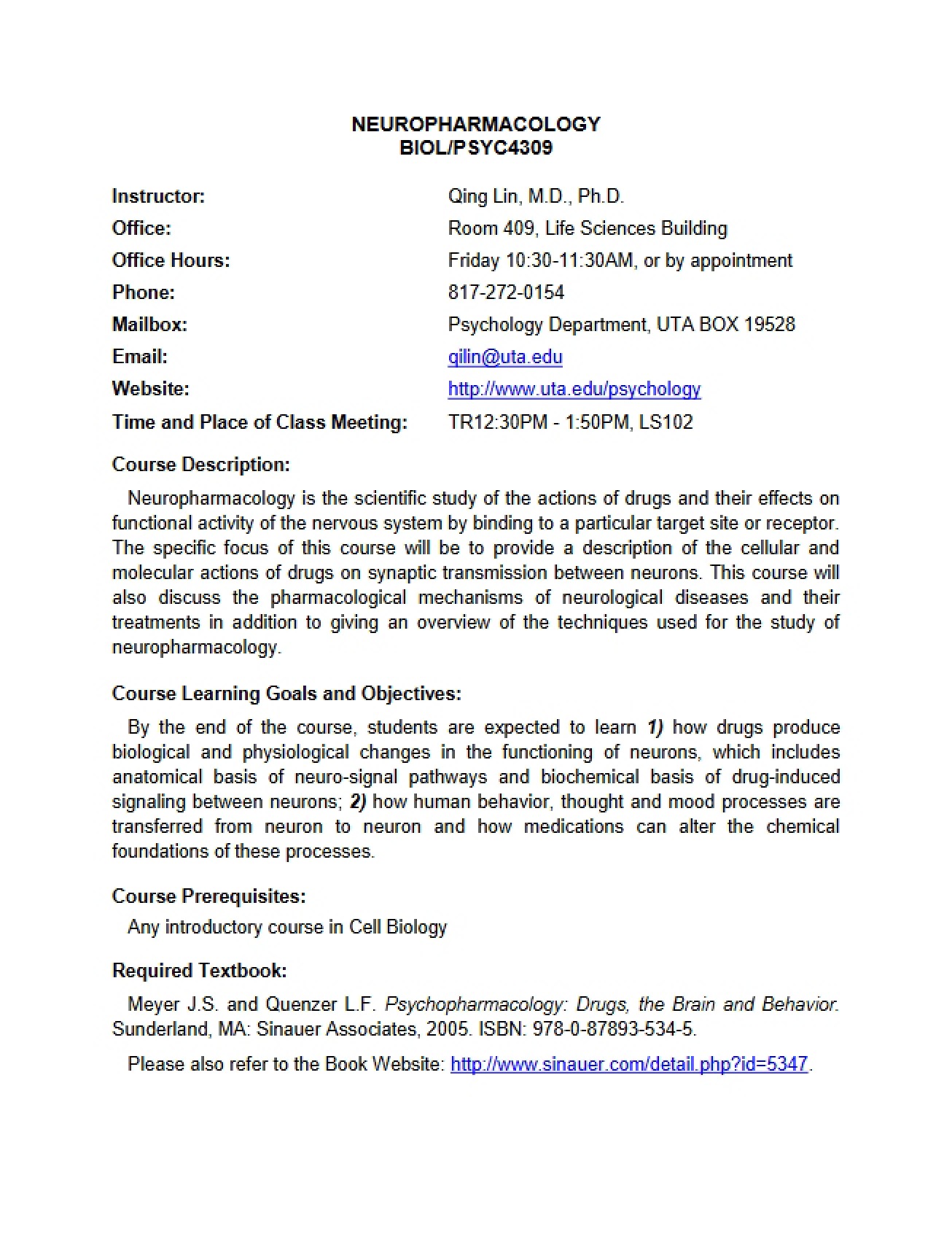 Course Syllabus