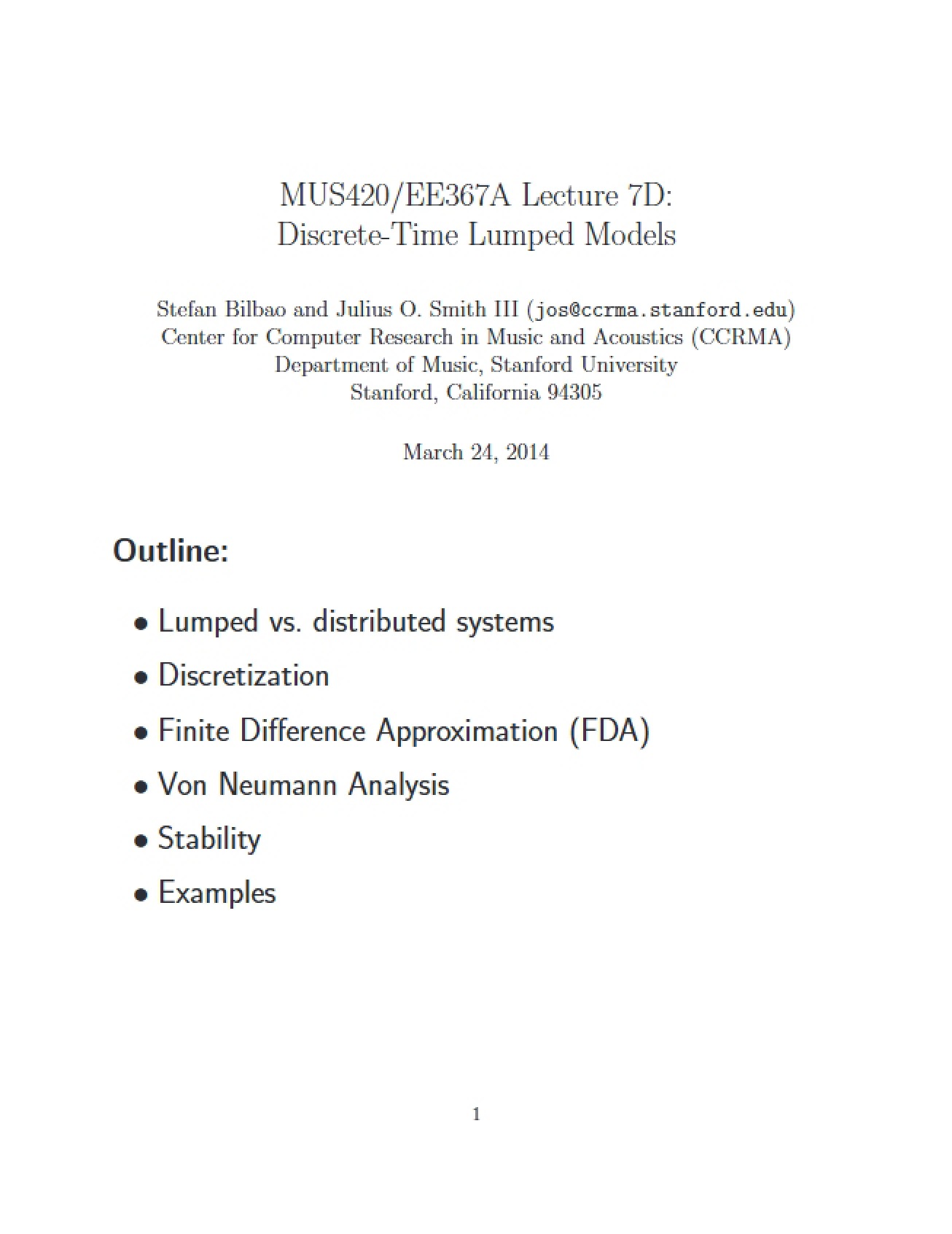 Third Set of Lecture Notes for a Computational Imaging and Display Course