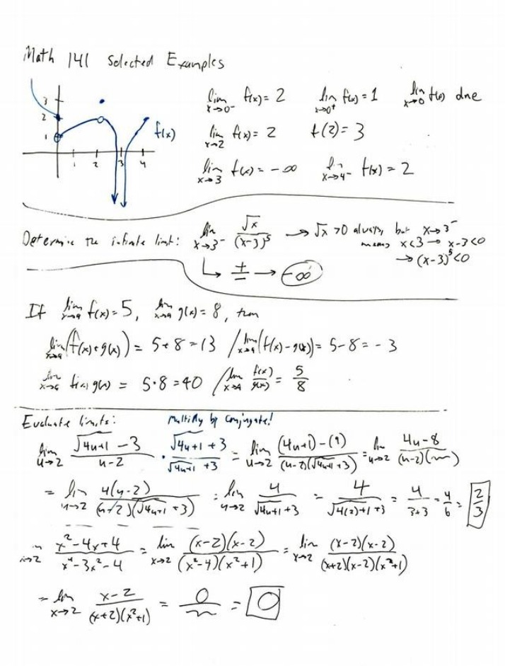 Math 141 - Selected Examples
