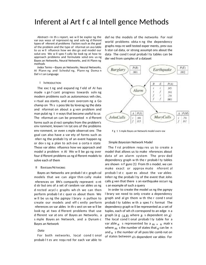 Bayesian Methods for Inferential Artificial Intelligence