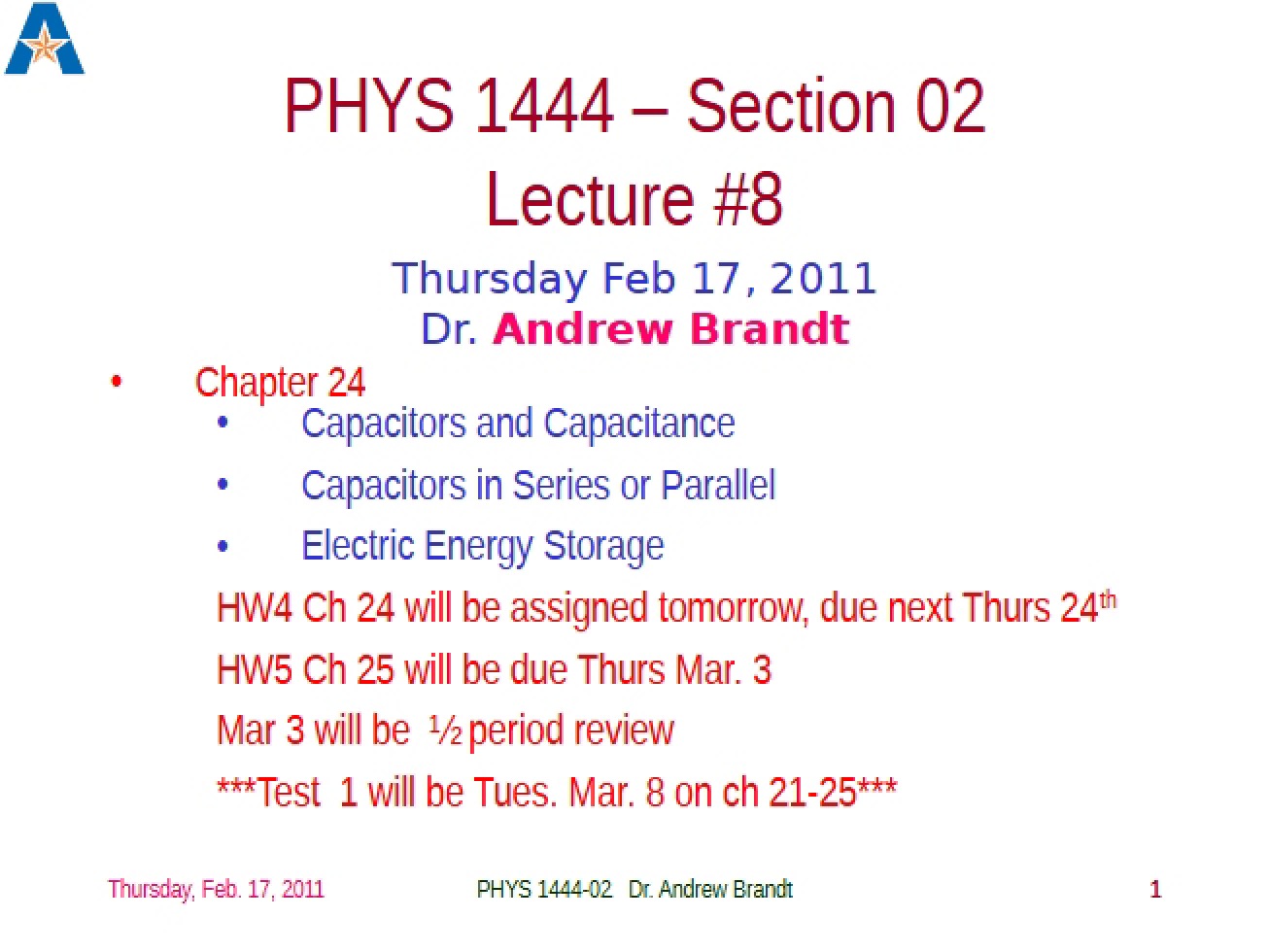 Notes from Lecture (7)