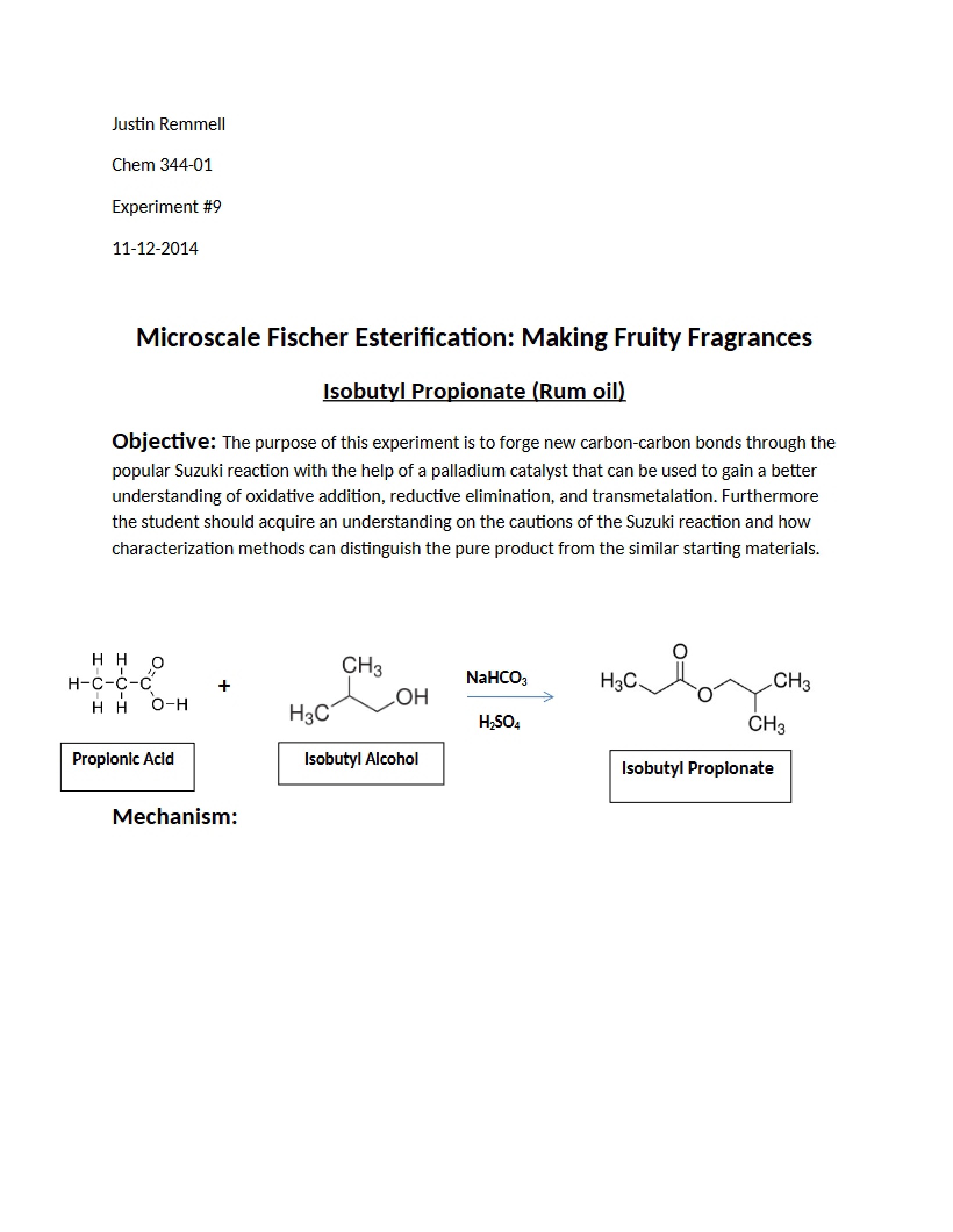 Fruity Fragrances Microscale Fischer Esterification