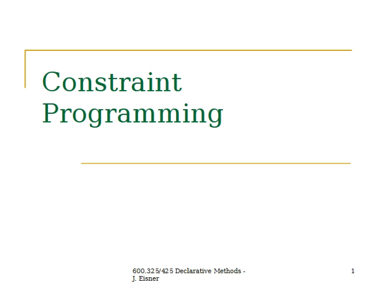 Programming with Constraints